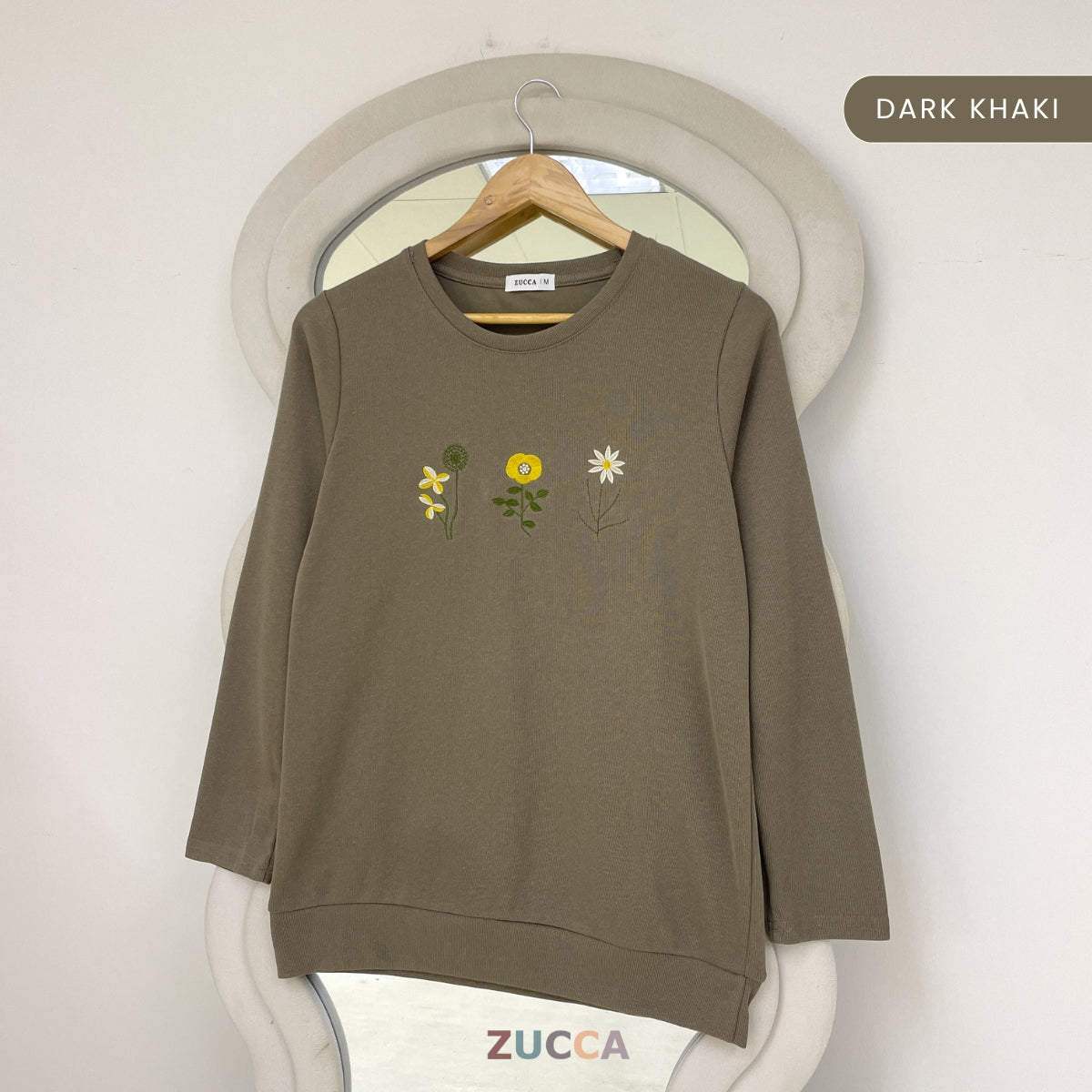 ZUCCA MAXINE BLAUS KASUAL WANITA DENGAN SULAMAN BUNGA - MA247
