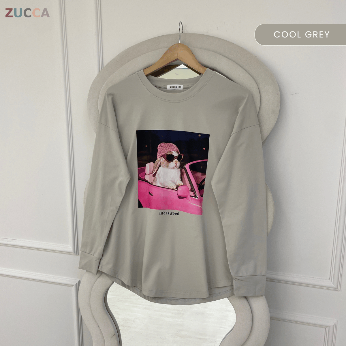 ZUCCA MEIZY GRAPHIC LONG SLEEVE TOP - MA248
