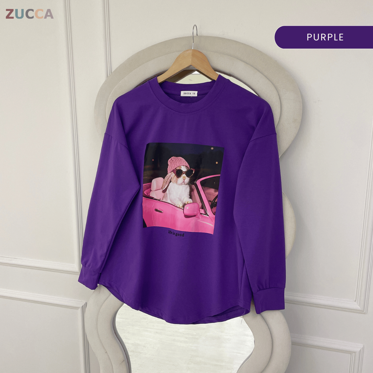 ZUCCA MEIZY GRAPHIC LONG SLEEVE TOP - MA248