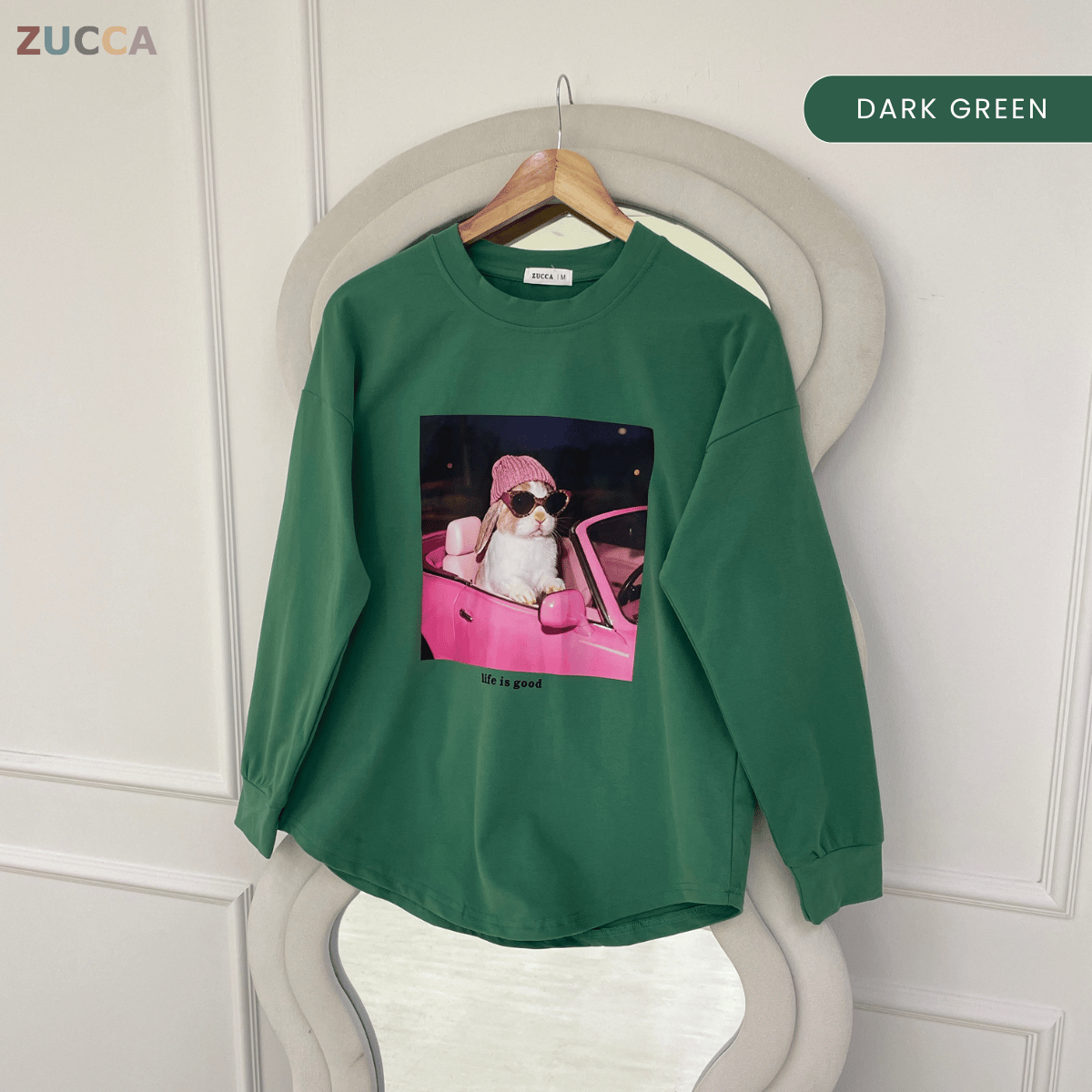 ZUCCA MEIZY GRAPHIC LONG SLEEVE TOP - MA248