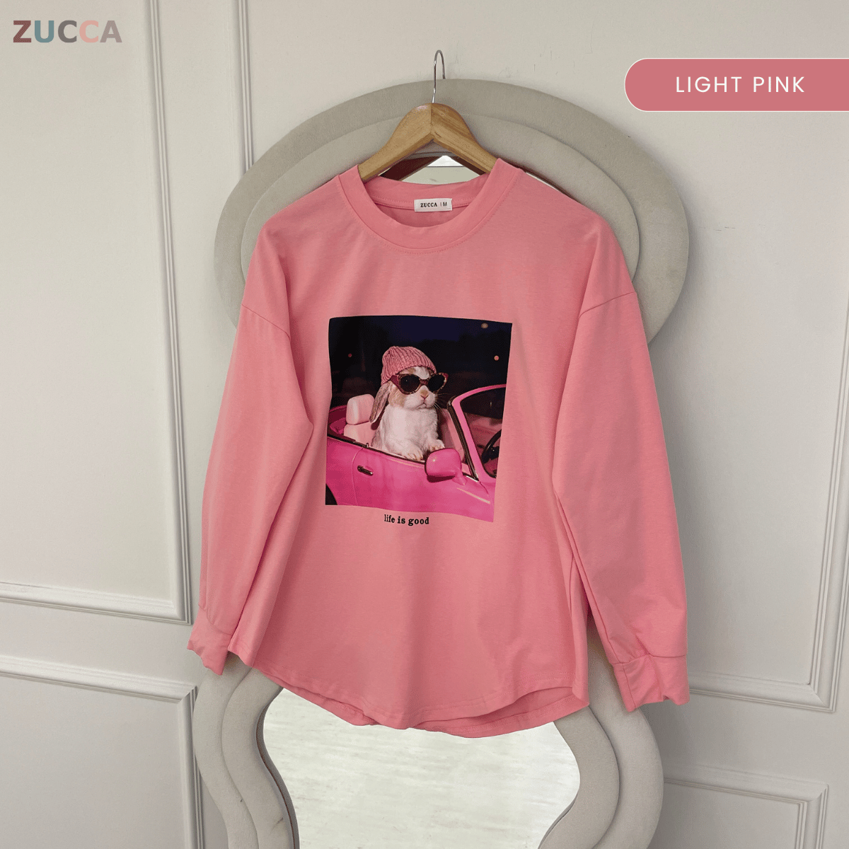 ZUCCA MEIZY GRAPHIC LONG SLEEVE TOP - MA248