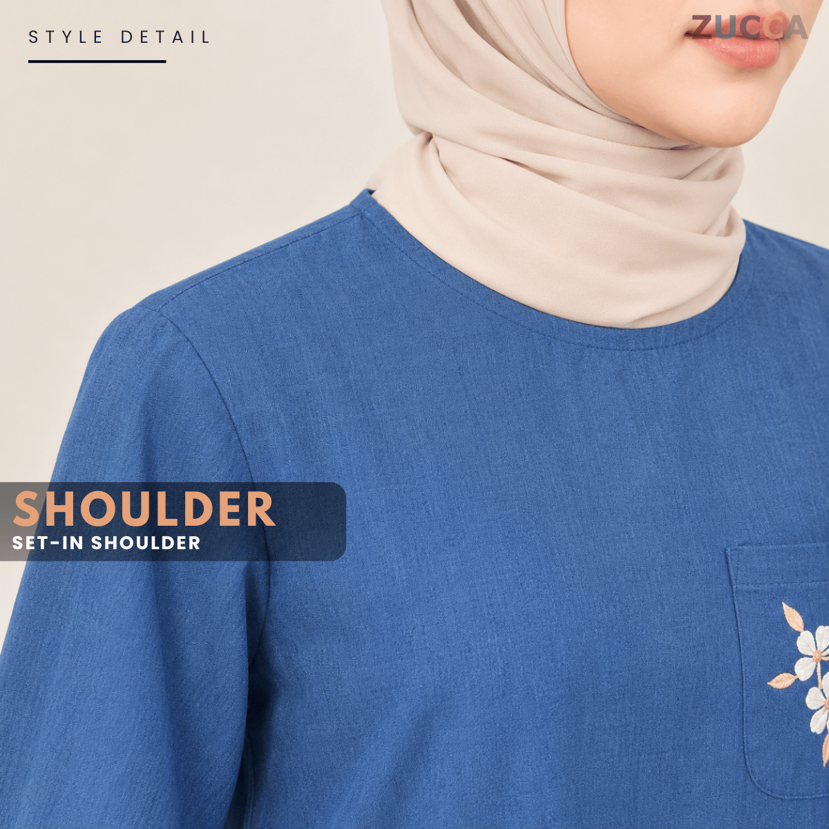 ZUCCA SAFIYA CASUAL SET LONG SLEEVE BLOUSE WITH SKIRT - MA251