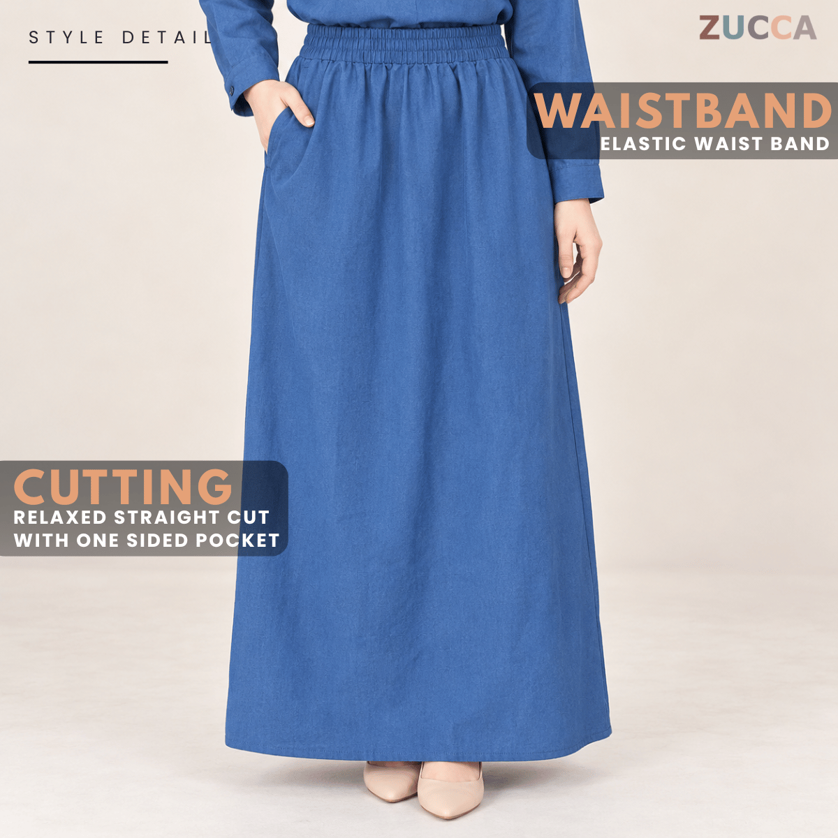 ZUCCA SAFIYA CASUAL SET LONG SLEEVE BLOUSE WITH SKIRT - MA251