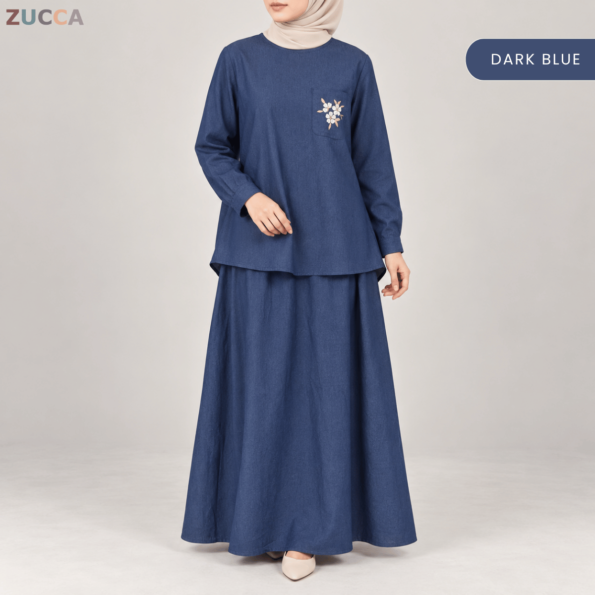 ZUCCA SAFIYA CASUAL SET LONG SLEEVE BLOUSE WITH SKIRT - MA251