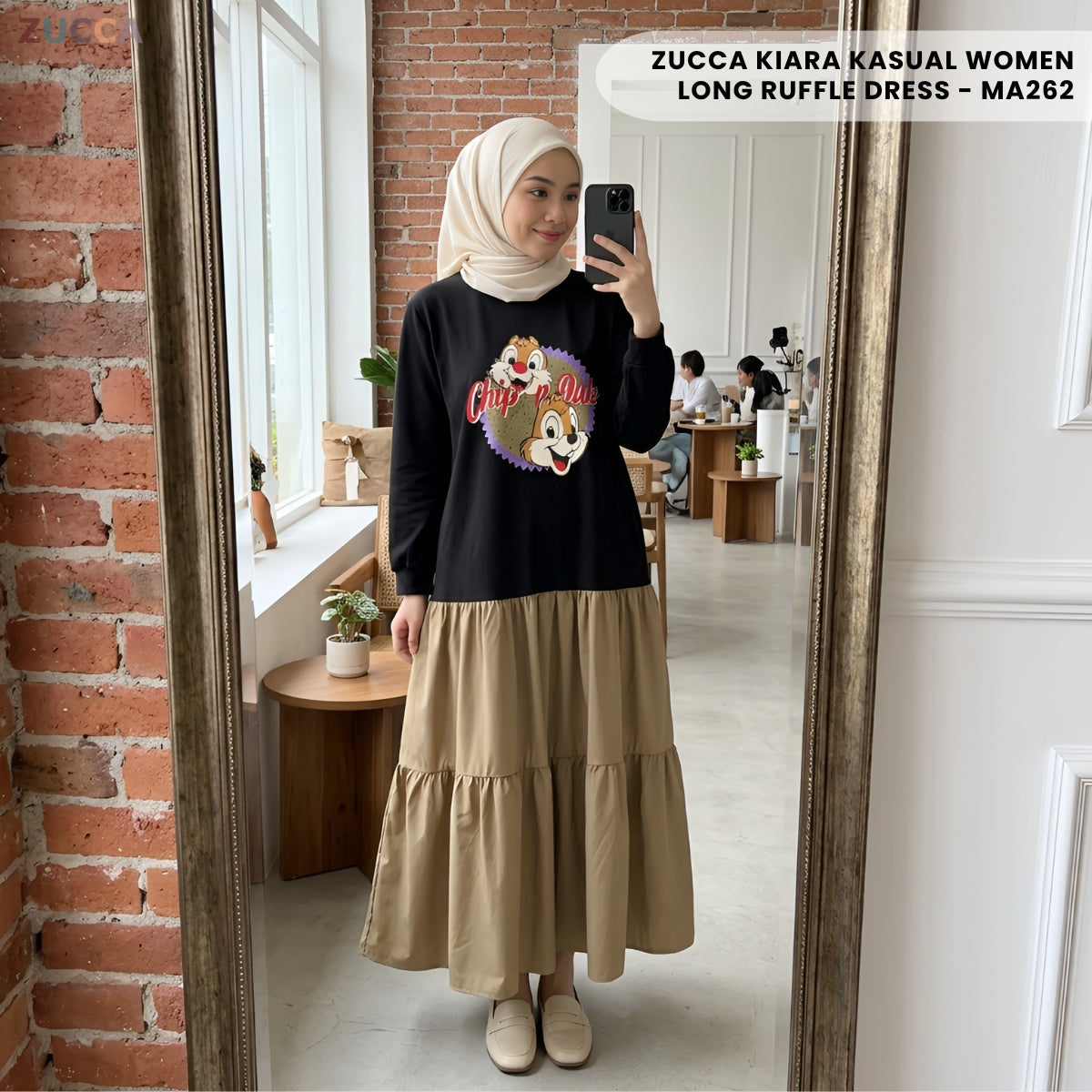 ZUCCA KIARA KASUAL WOMEN LONG RUFFLE DRESS - MA262
