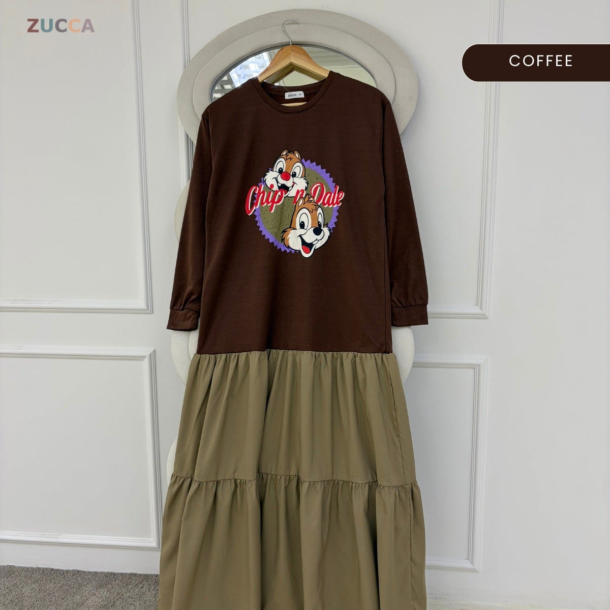 ZUCCA KIARA KASUAL WOMEN LONG RUFFLE DRESS - MA262