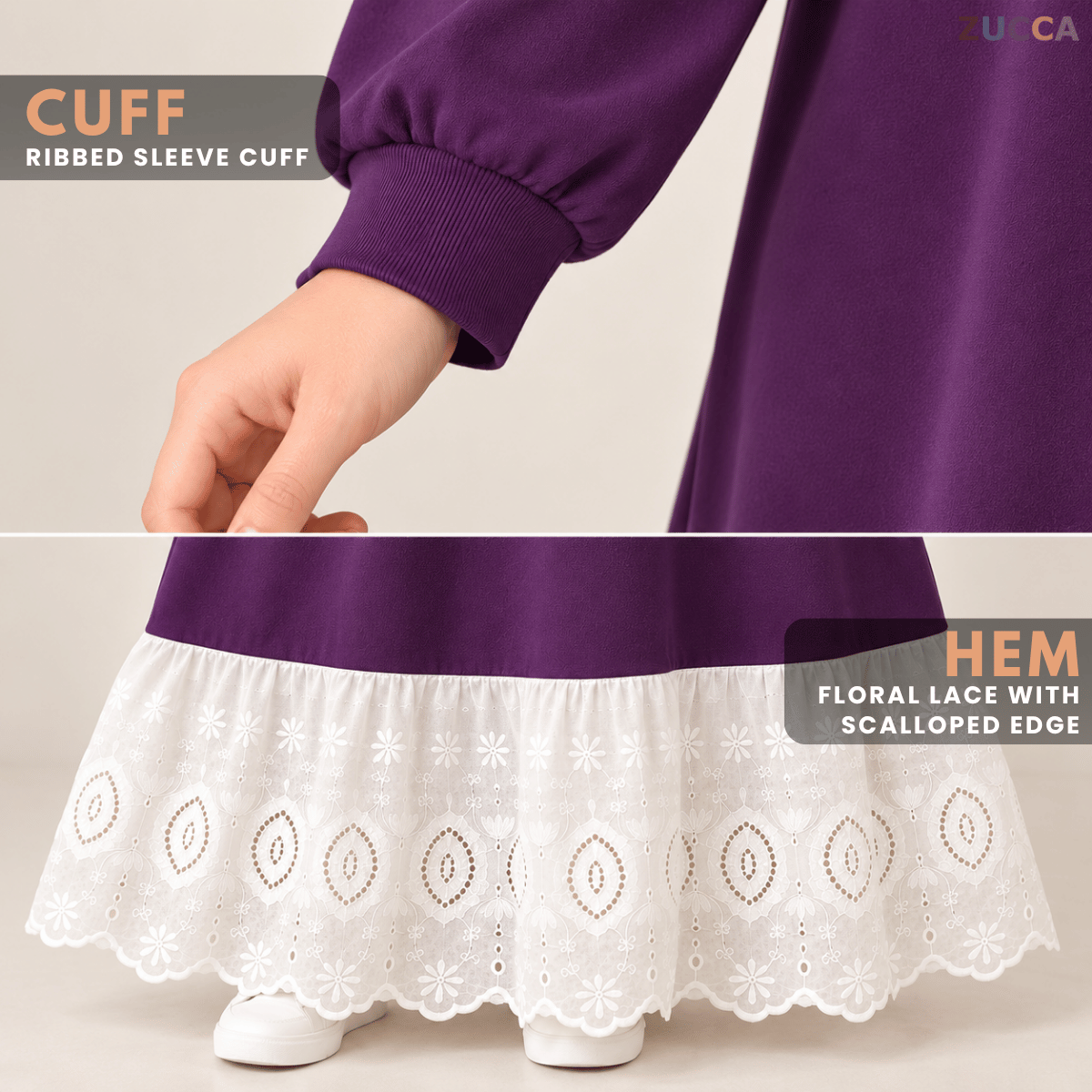 ZUCCA QASEH FLORAL LACE LONG SLEEVE MAXI DRESS - MA263