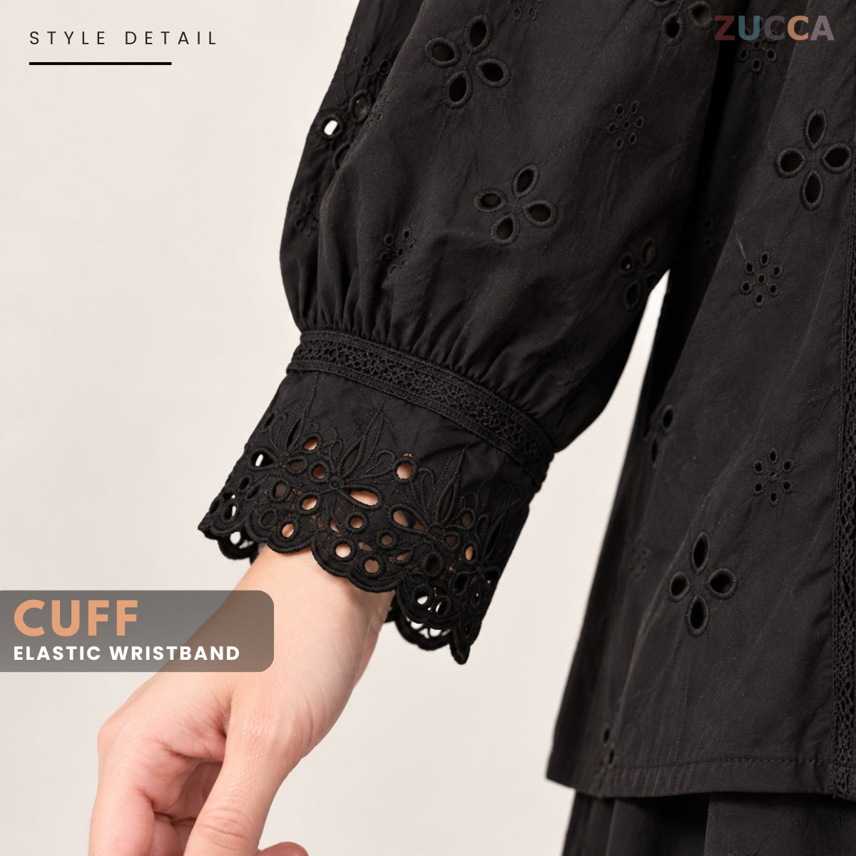 ZUCCA FAZURA EMBROIDERED EYELET MODEST SET – MA266