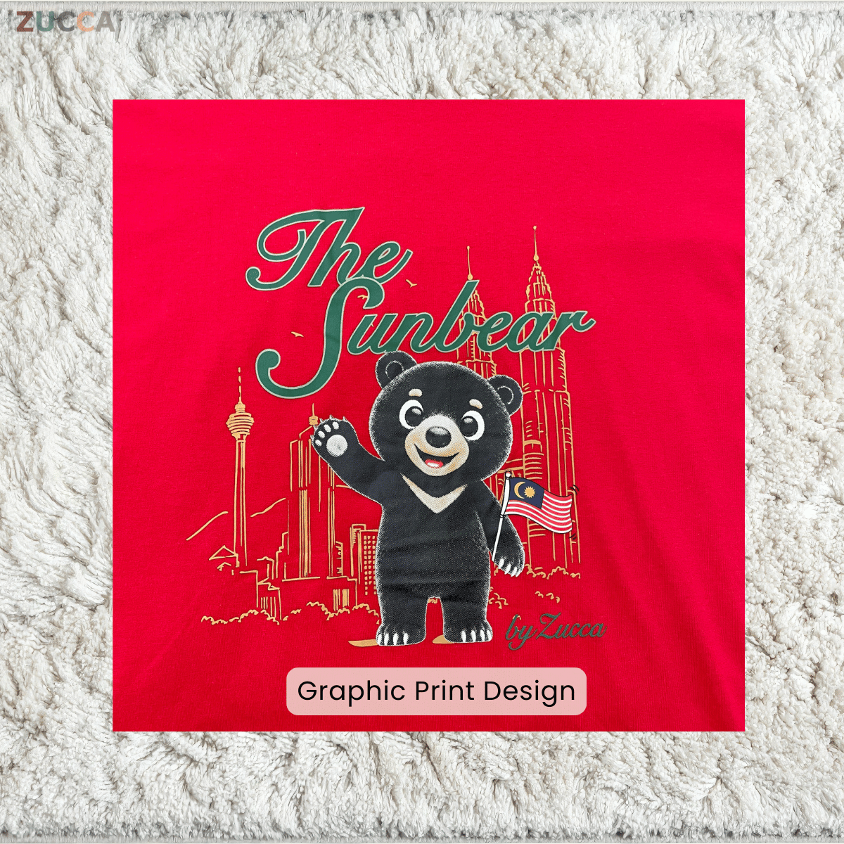 ZUCCA KELLY MERDEKA SUN BEAR GRAPHIC LONG SLEEVE TOP -MA269
