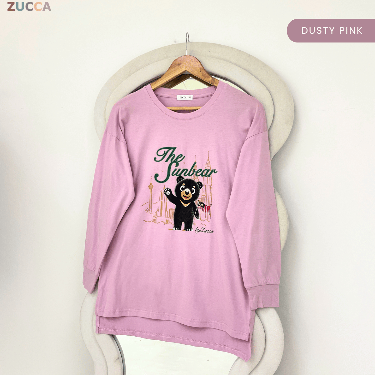 ZUCCA KELLY MERDEKA SUN BEAR GRAPHIC LONG SLEEVE TOP -MA269