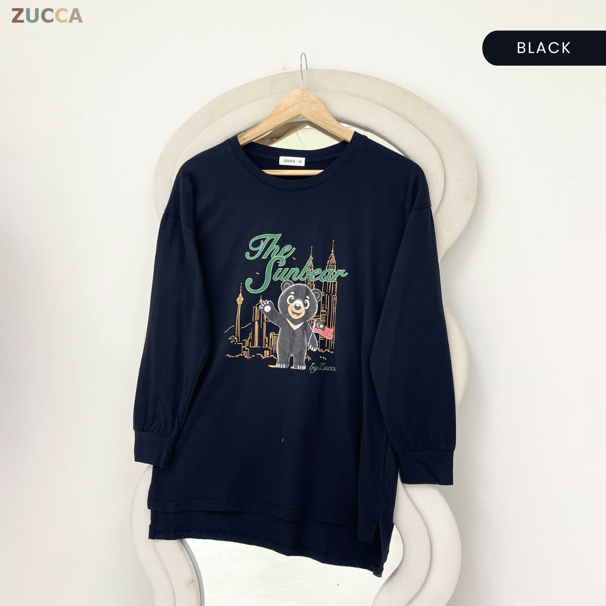 ZUCCA KELLY MERDEKA SUN BEAR GRAPHIC LONG SLEEVE TOP -MA269