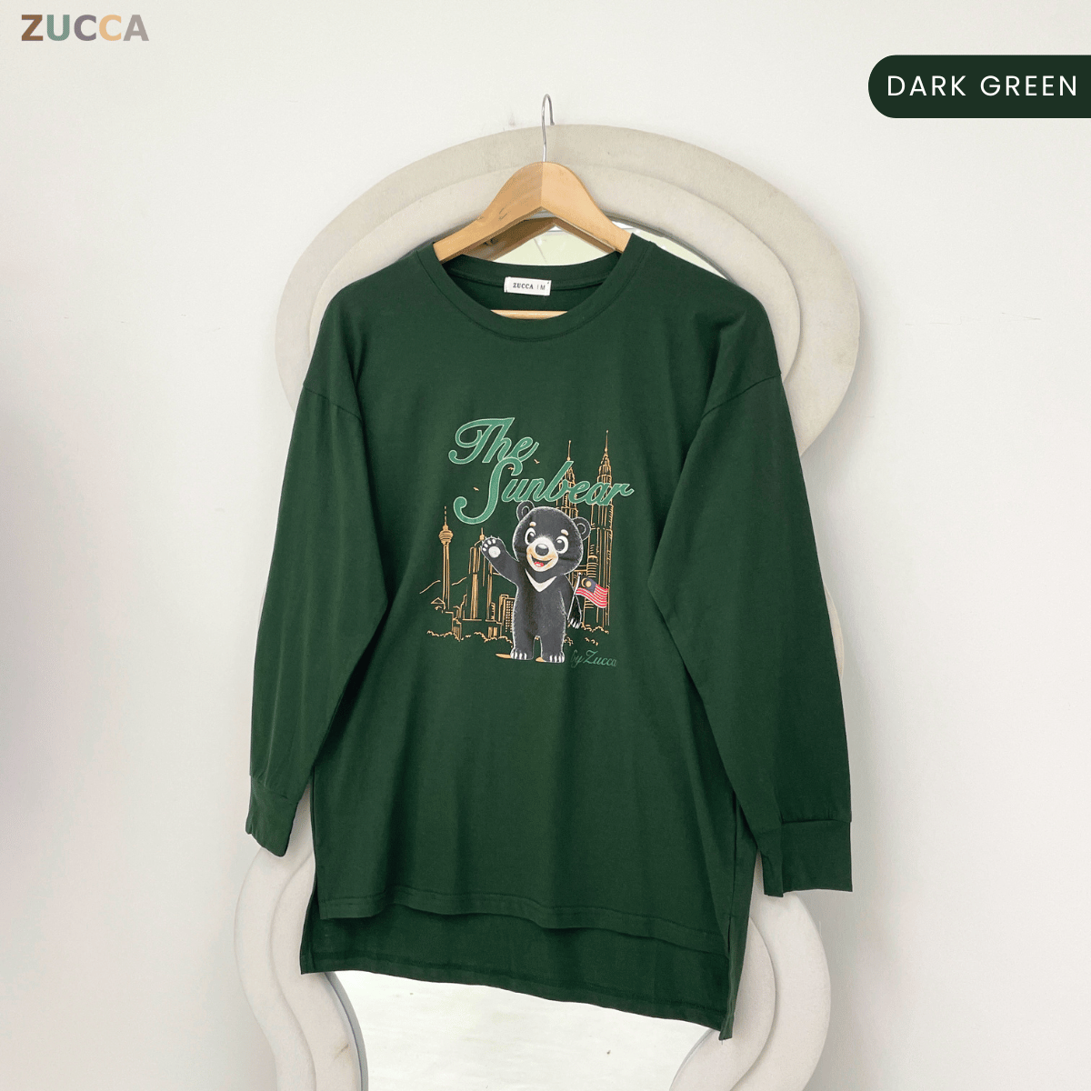 ZUCCA KELLY MERDEKA SUN BEAR GRAPHIC LONG SLEEVE TOP -MA269
