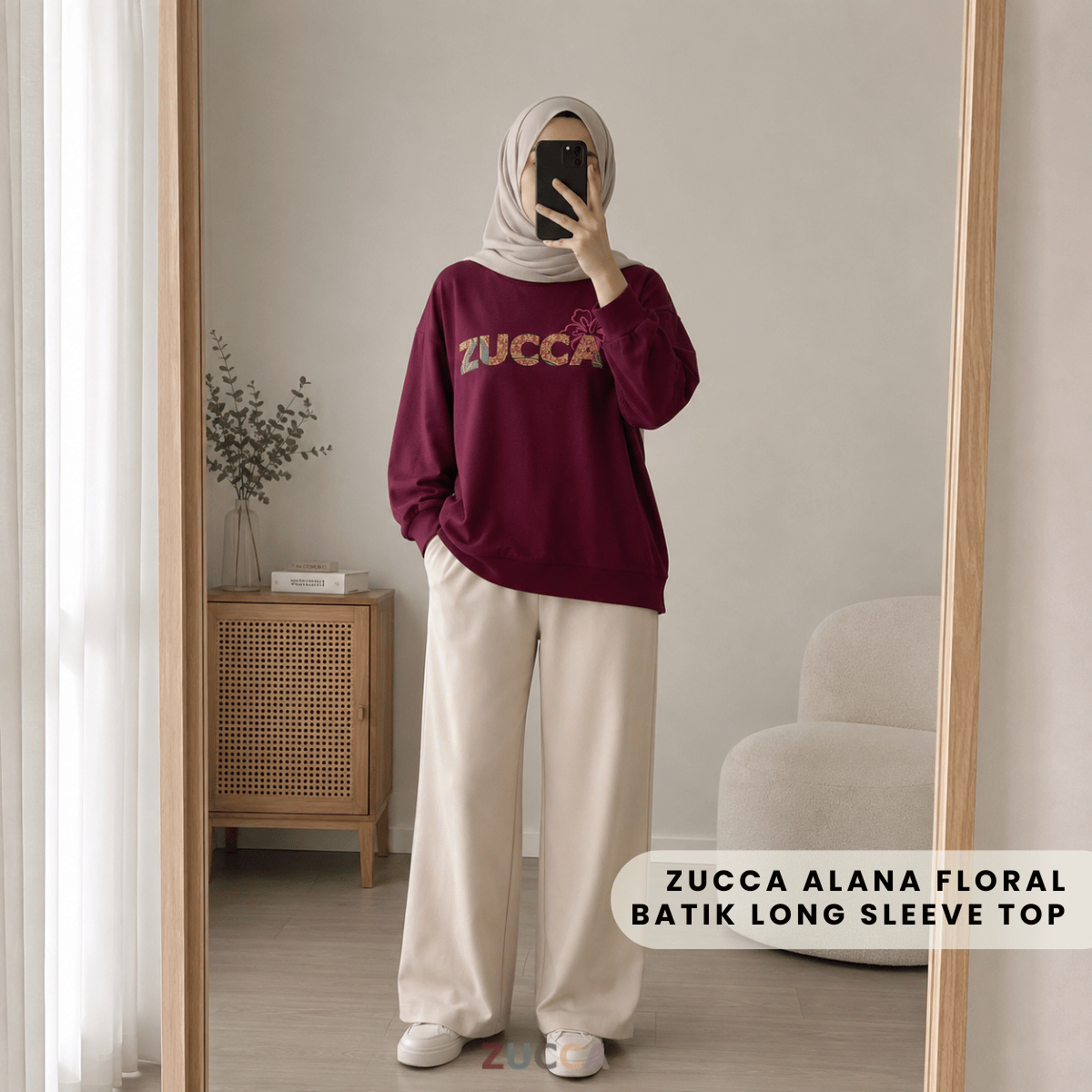 ZUCCA ALANA FLORAL BATIK LONG SLEEVE TOP - MA270