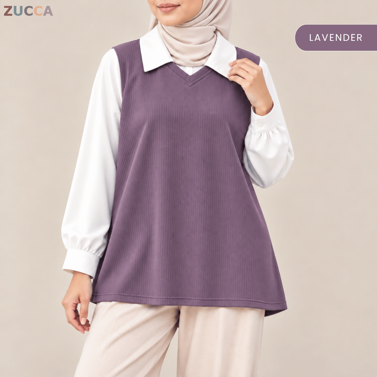 ZUCCA STACY RIBBED KNIT ATTACHED WOMEN BLOUSE - MA274