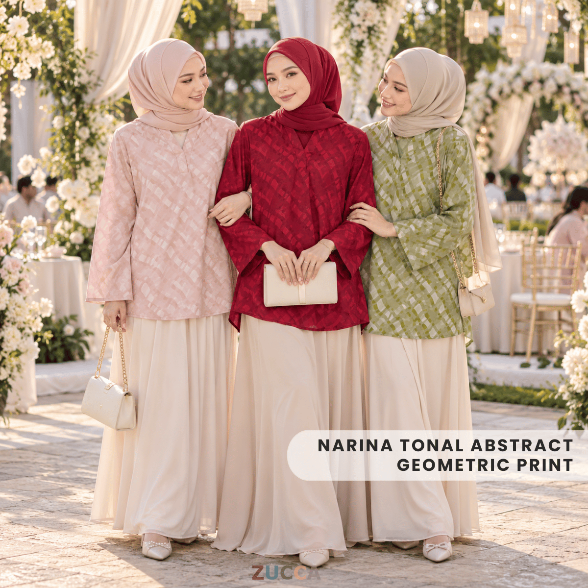 ZUCCA NARINA TONAL ABSTRACT GEOMETRIC PRINT - MA280