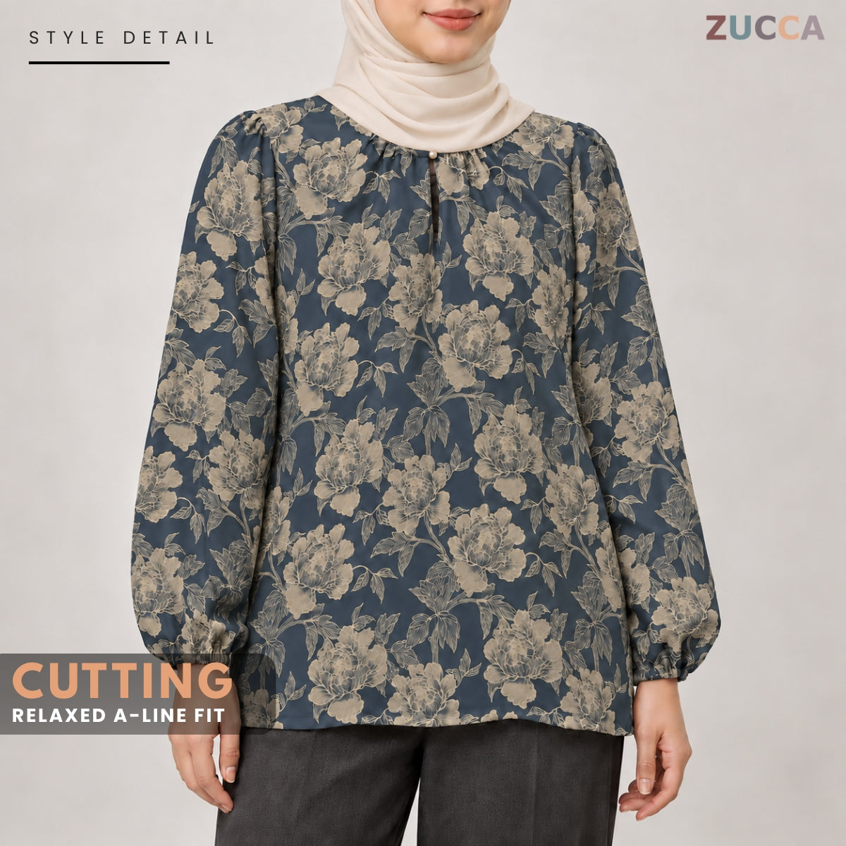 ZUCCA MILIANA FLORAL WOMEN BLOUSE LONG SLEEVE TOP - MA281