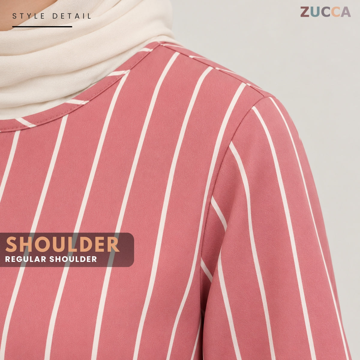 ZUCCA AINAA STRIPED BUTTON DETAIL LONG SLEEVE BLOUSE - MA286