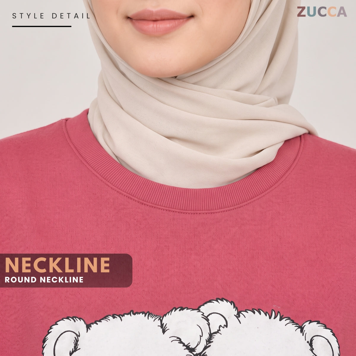 ZUCCA BALQIS TEDDY BEAR GRAPHIC SWEATSHIRT LONG SLEEVE-MA287