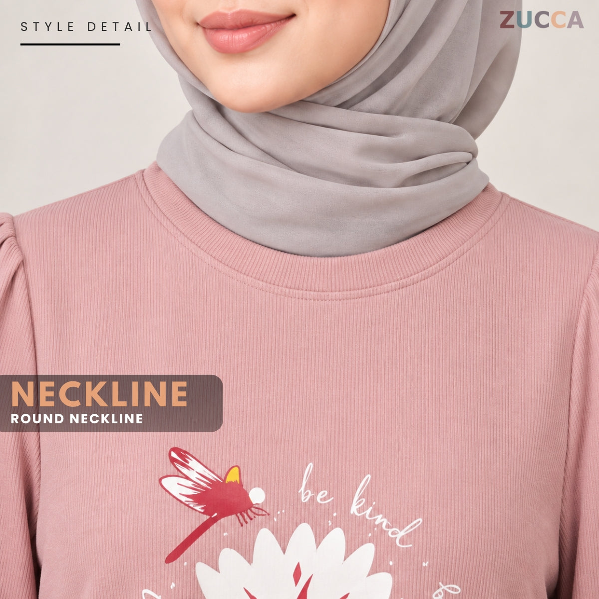 ZUCCA HANIM WOMEN MODEST FLORAL GRAPHIC BLOUSE - MA290
