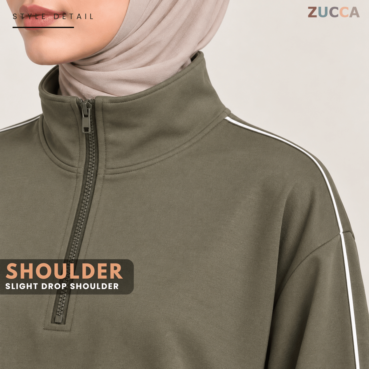 ZUCCA RAVEENA RELAXED CASUAL SPORTY HALF ZIP - MA297