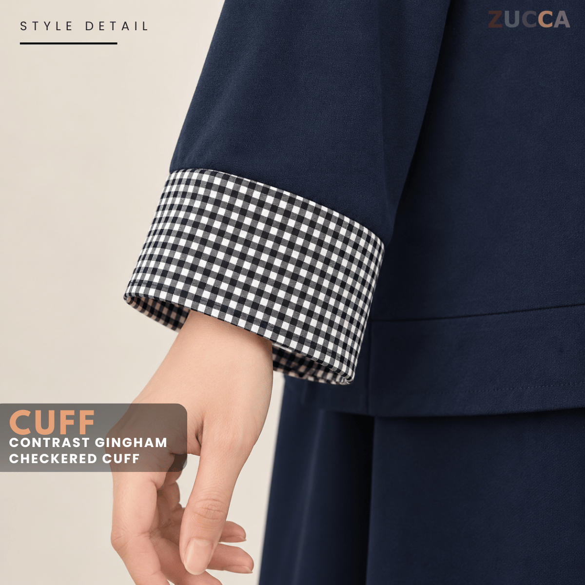 ZUCCA MARCELLA CLASSIC CHECKERED COLLAR MODEST SET - MA298