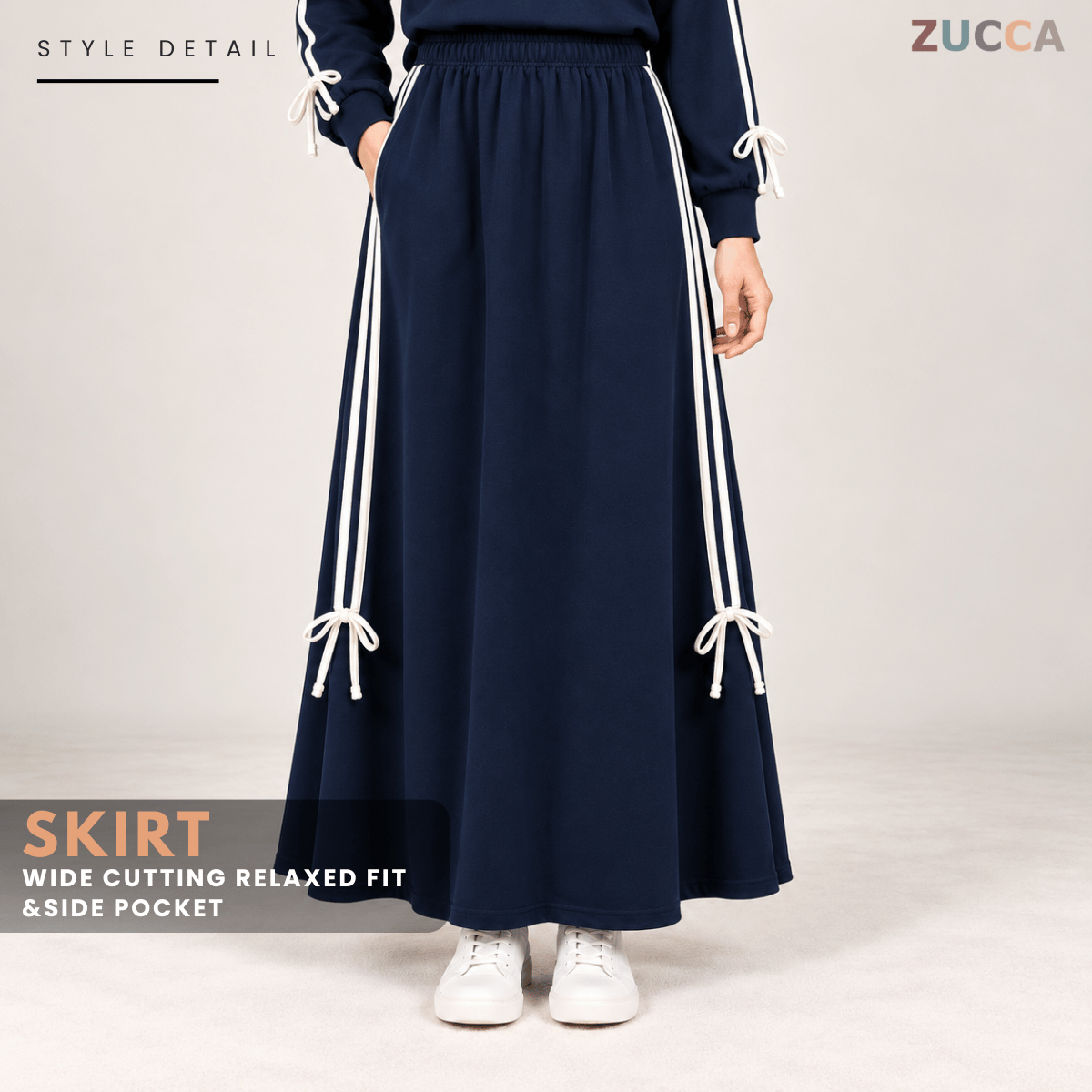 ZUCCA LAUREN SPORTY CASUAL LONG SLEEVE TOP & SKIRT SET-MA299