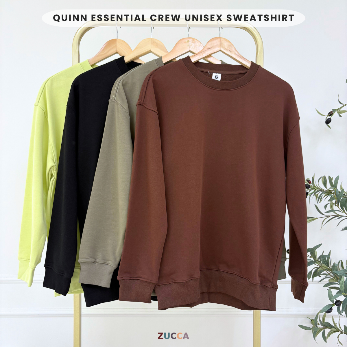 ZUCCA QUINN ESSENTIAL CREW UNISEX SWEATSHIRT (NORMAL SIZE) - MAC1003 (SW47B)