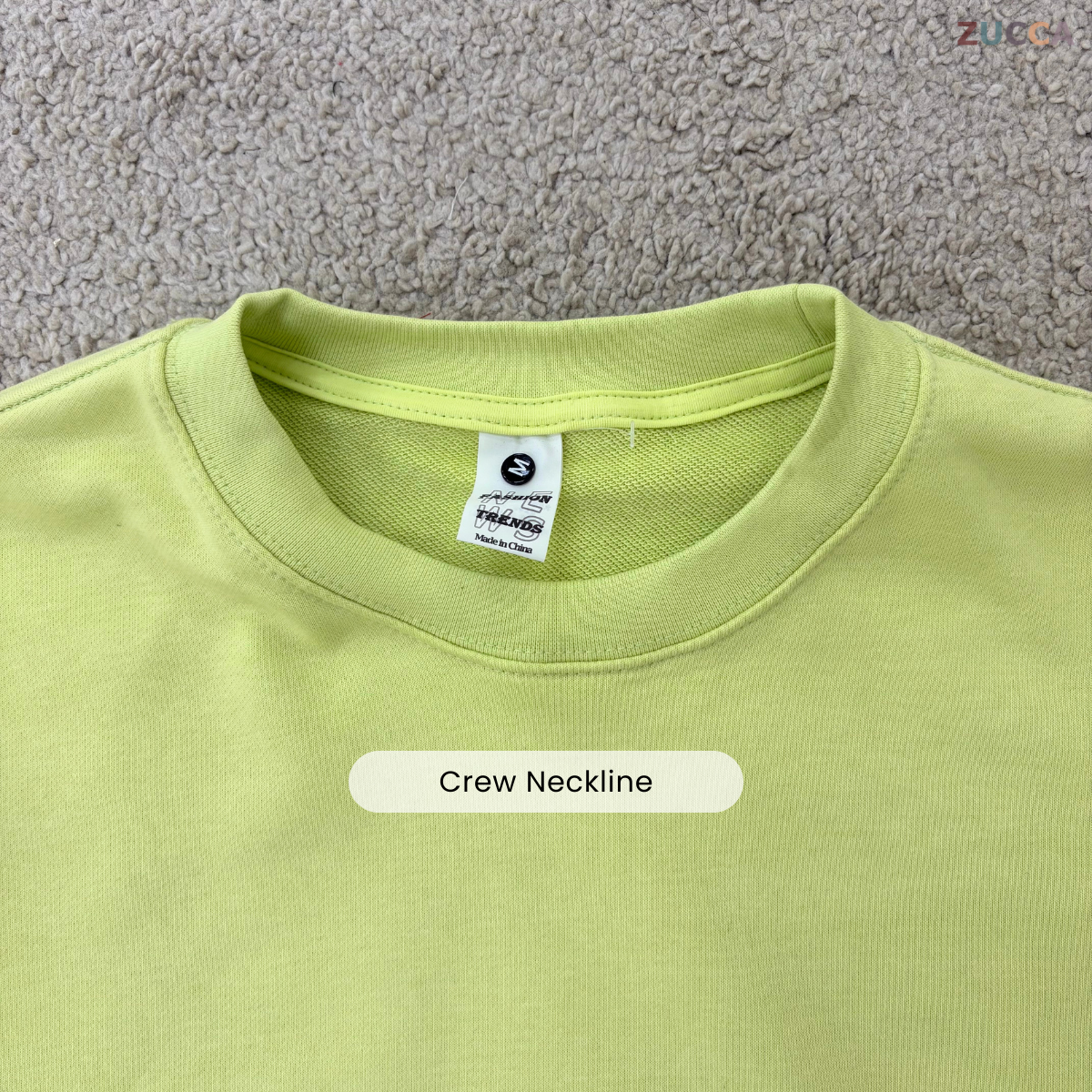 ZUCCA QUINN ESSENTIAL CREW UNISEX SWEATSHIRT (PLUS SIZE) - MAC1003 (SW47B)