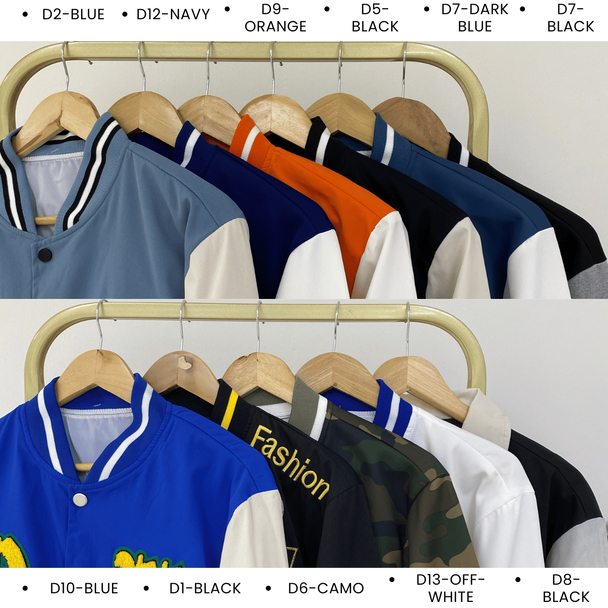 MENIQLO KAEL VARSITY BOMBER JACKET MEN STREETWEAR - MAC1014
