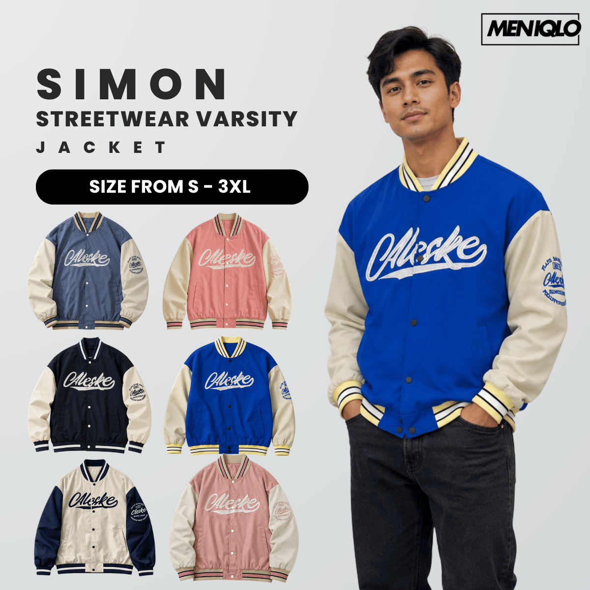 MENIQLO SIMON STREETWEAR VARSITY JACKET - MAC1020(SW239)