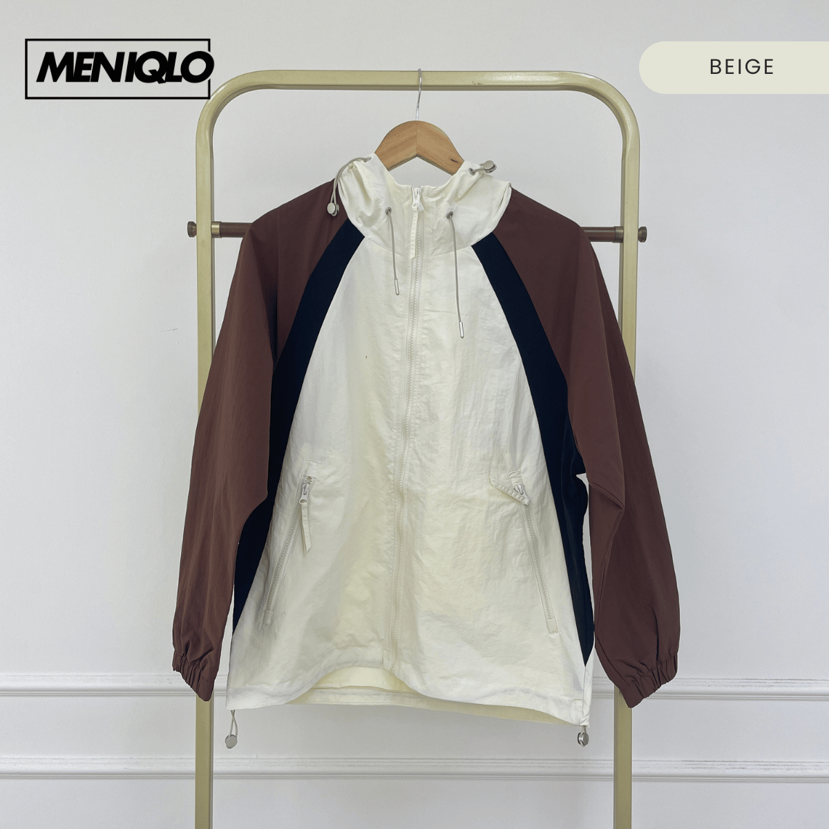 MENIQLO RYZAL COLOUR BLOCK HOODED WINDBREAKER JACKET - MAC1021 (J6051)