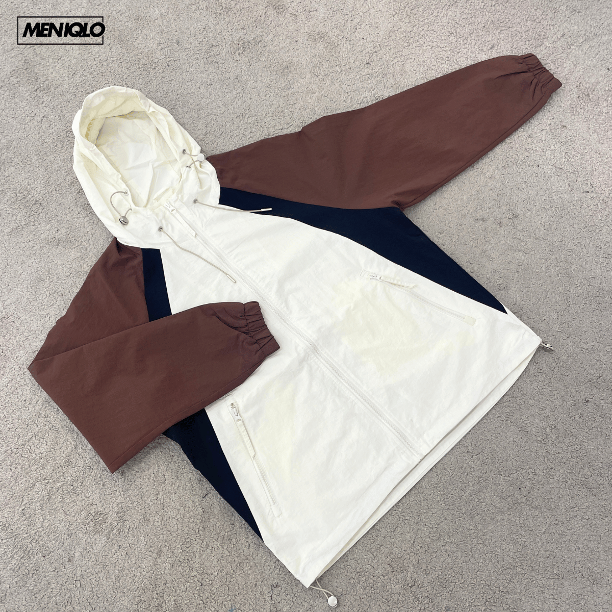MENIQLO RYZAL COLOUR BLOCK HOODED WINDBREAKER JACKET - MAC1021 (J6051)