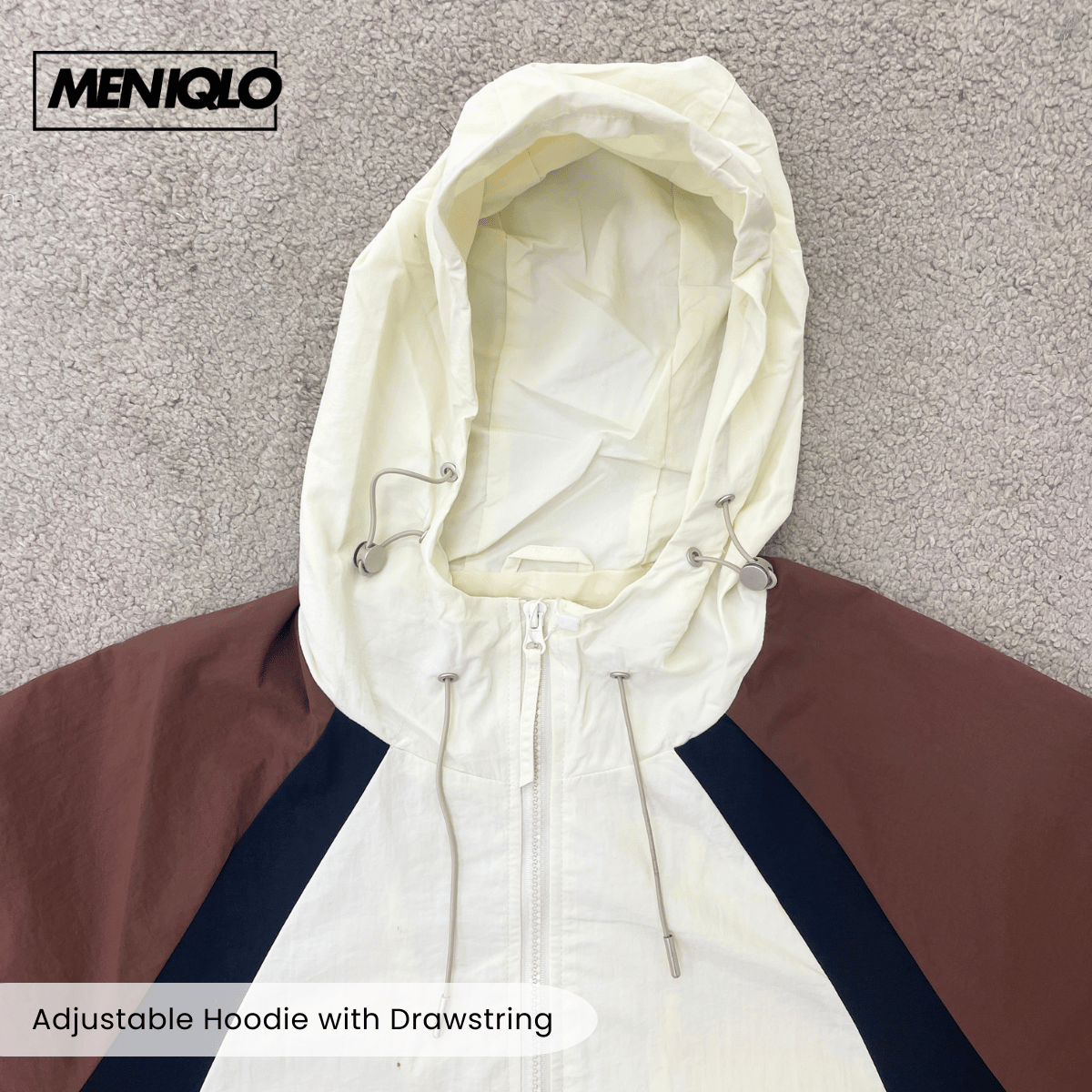 MENIQLO RYZAL COLOUR BLOCK HOODED WINDBREAKER JACKET - MAC1021 (J6051)