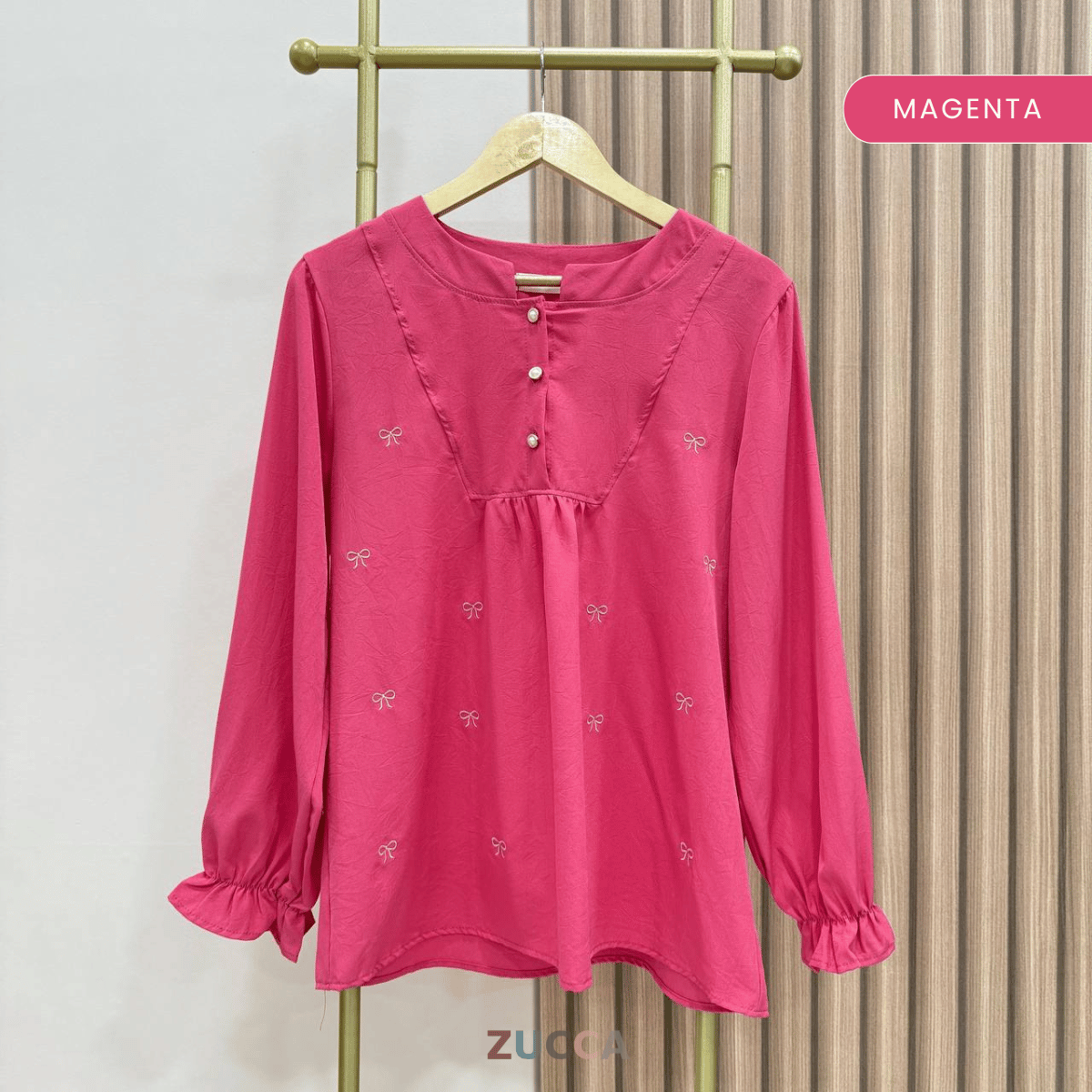 ZUCCA IZZY DOLLY BLOUSE SEPARUH BUTANG - DM173