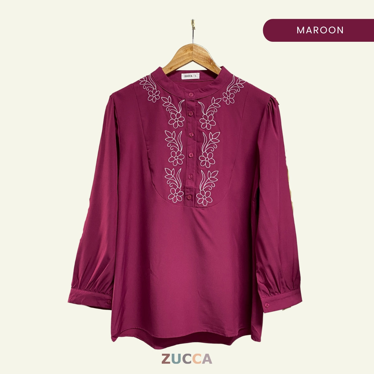 ZUCCA HAYNA HALF-BUTTON COTTON WOMEN BLOUSE - DM020 BAJU KEMEJA WANITA KOREAN STYLE