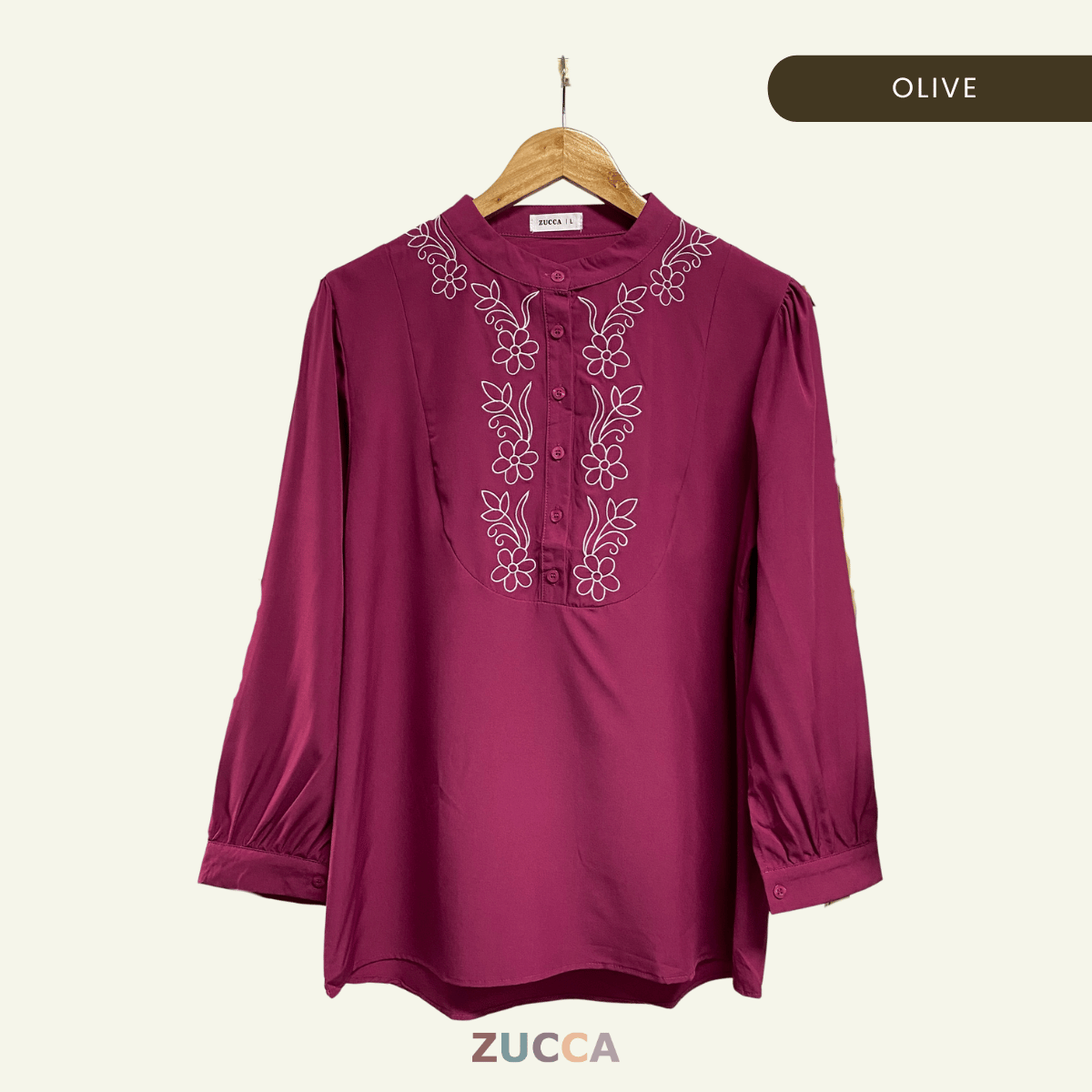 ZUCCA HAYNA HALF-BUTTON COTTON WOMEN BLOUSE - DM020 BAJU KEMEJA WANITA KOREAN STYLE