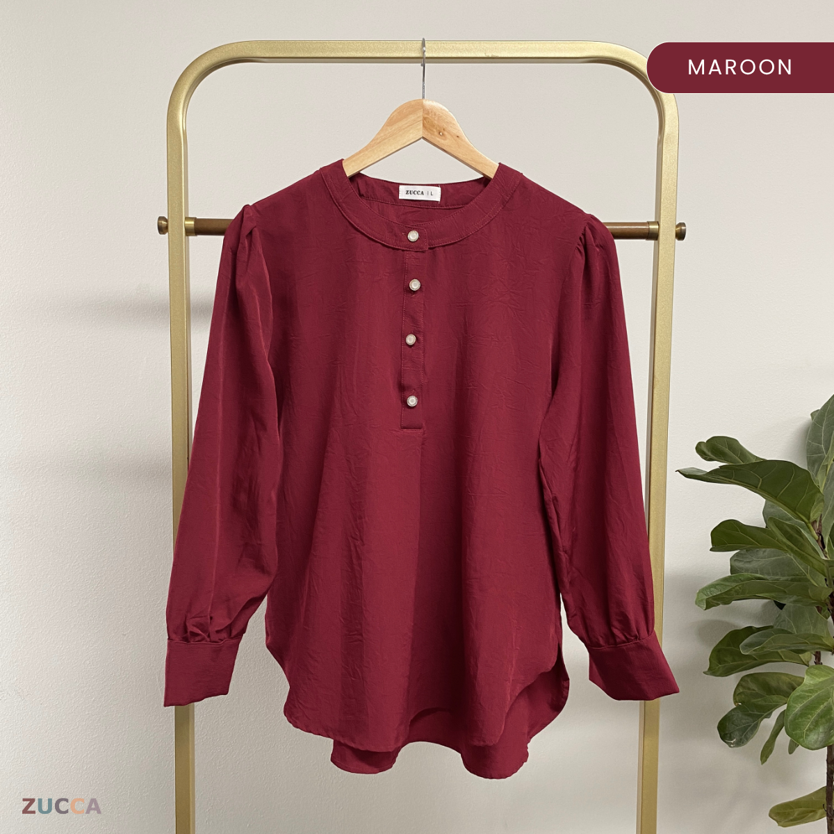 ZUCCA WAZAR LONG BLOUSE COMFY IRONLESS - DM109 Baju Cotton