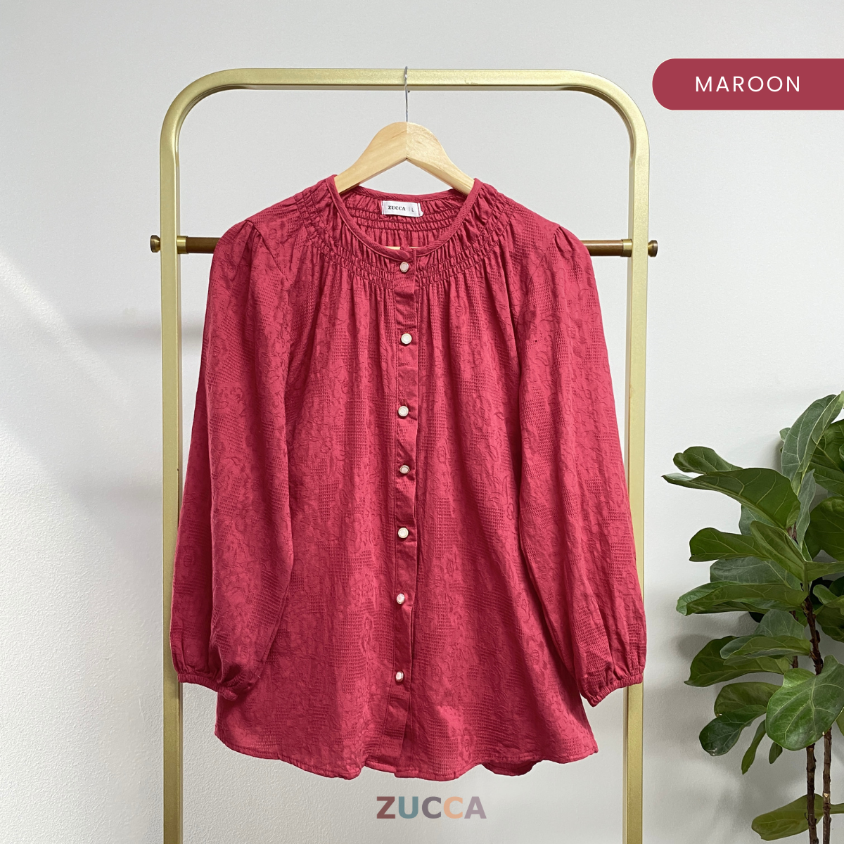 ZUCCA FARISYA BLAUS WANITA JACQUARD - DM269