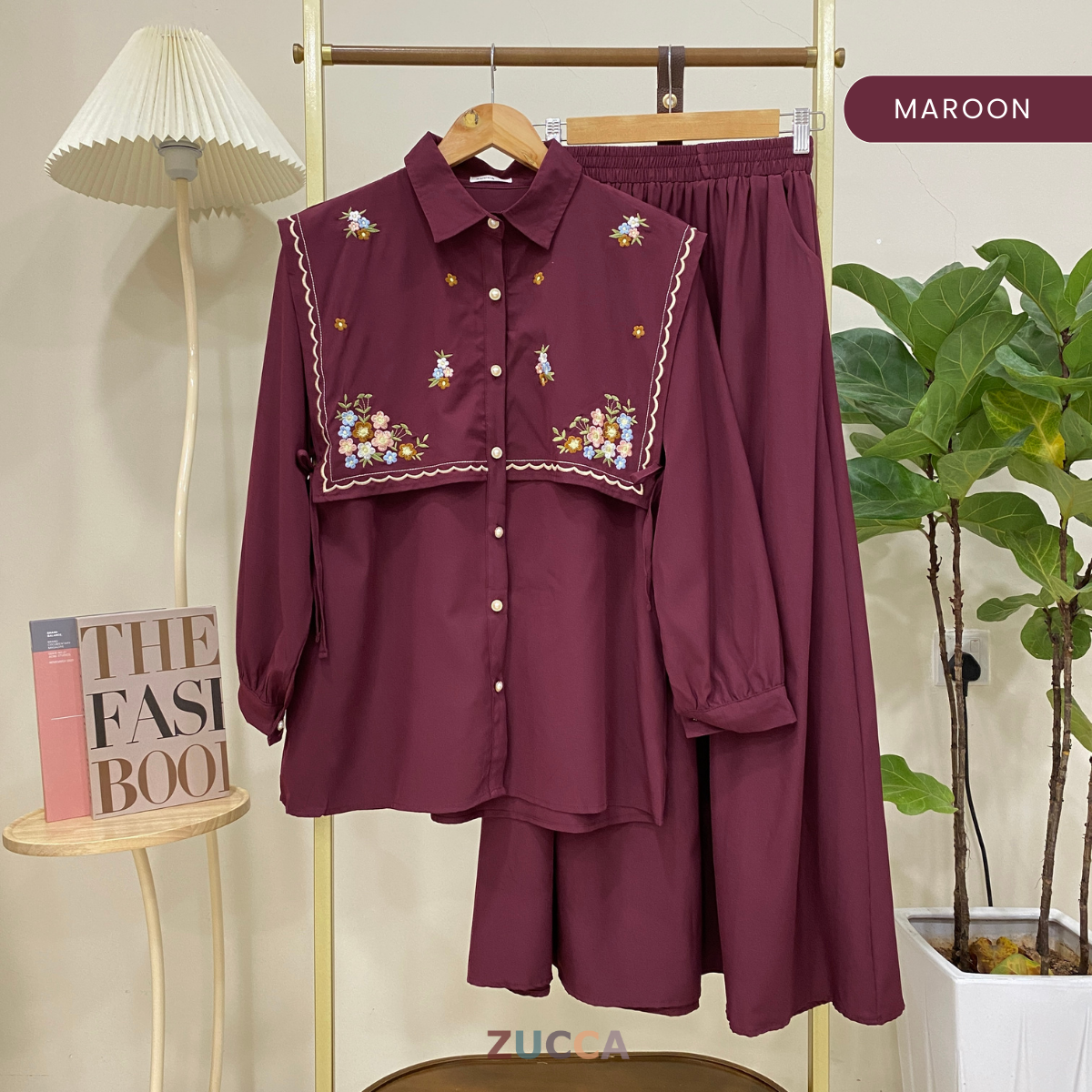 ZUCCA IRDINEE SET BAJU DAN SKIRT SULAMAN BUNGA - DMSET001