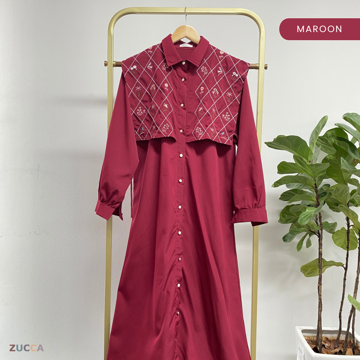 ZUCCA NIRINA SET BAJU BERBUTANG BERCORAK - DMSET005 BAJU WANITA