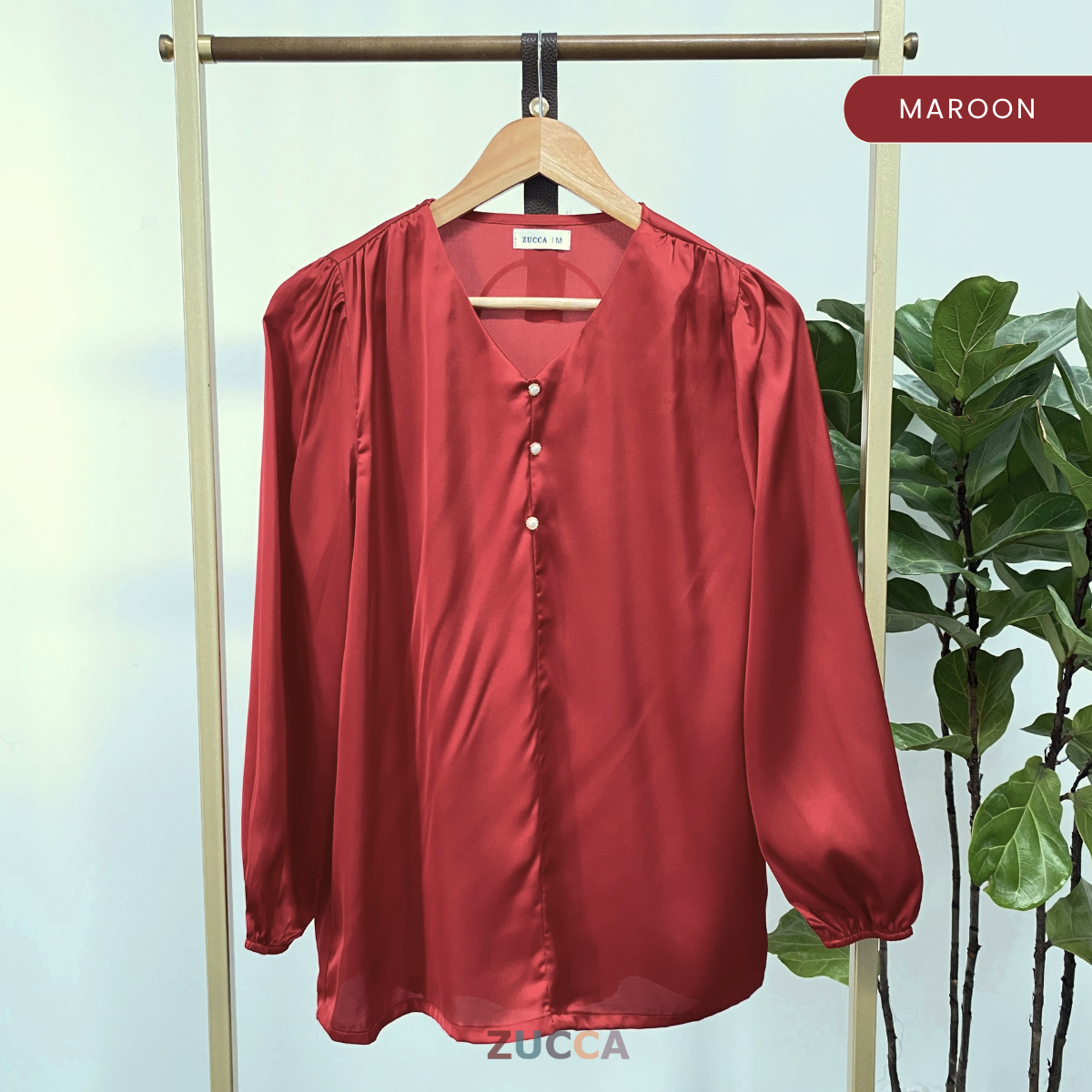 ZUCCA SOLLY PLAIN FULL BUTTON BLOUSE - MA062 KOREAN STYLE