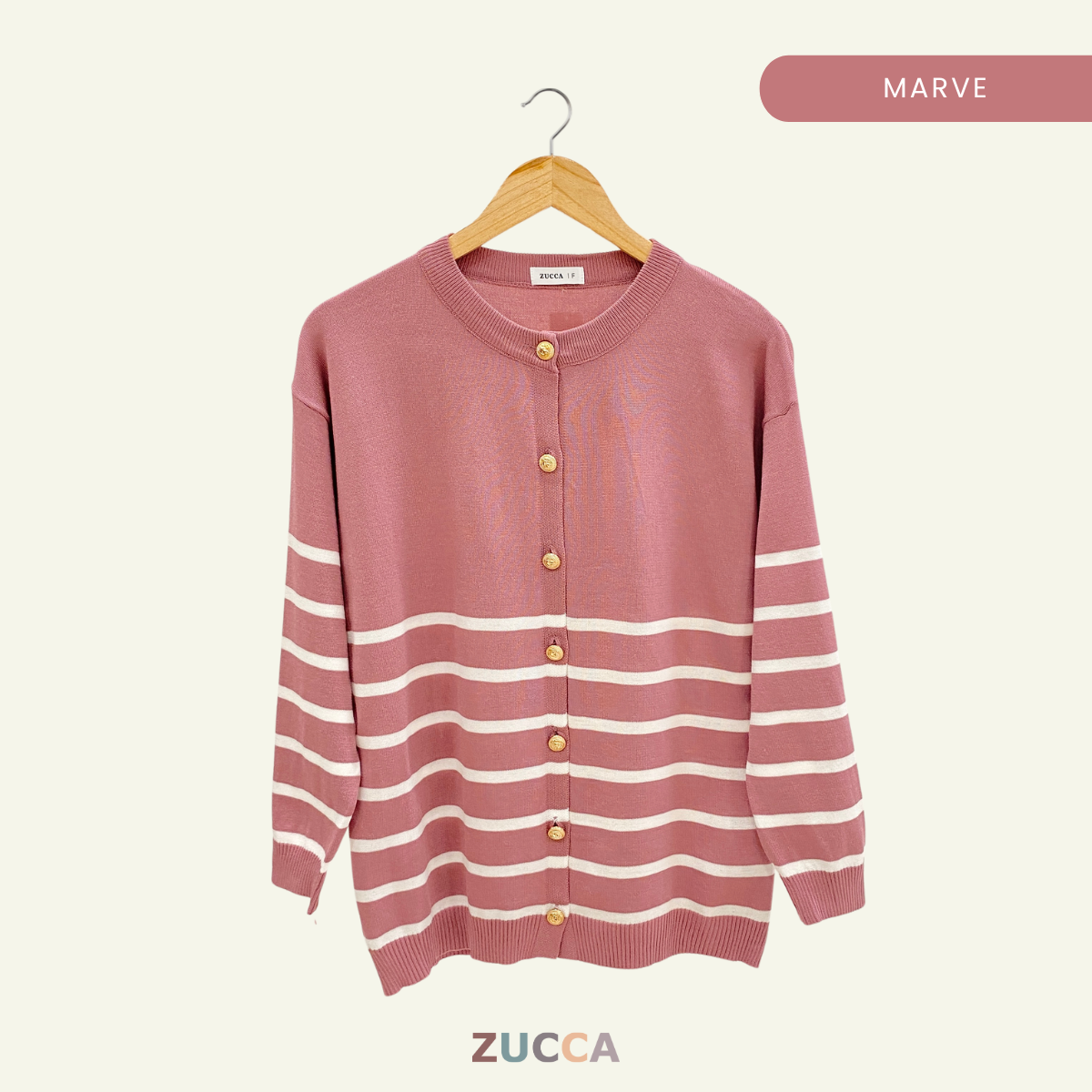 ZUCCA HAZIRA KNIT BUTTON CARDIGAN LABUH- DM189