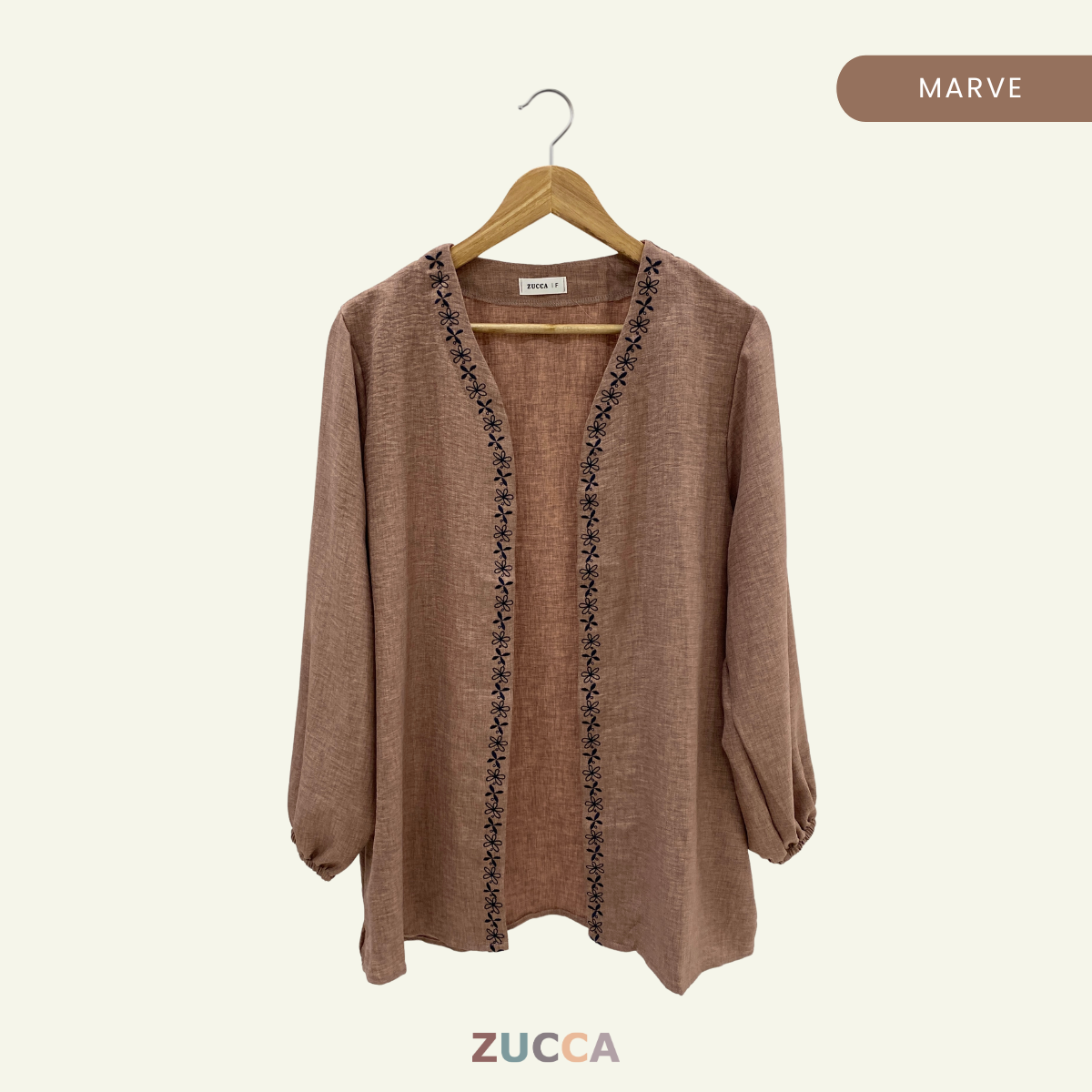 ZUCCA ESKA COTTON EMBROIDERY LONG CARDIGAN - DM201