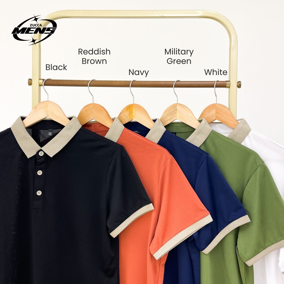 ZUCCA SAM CASUAL COLLAR MEN T-SHIRT - MC1019 BAJU LELAKI