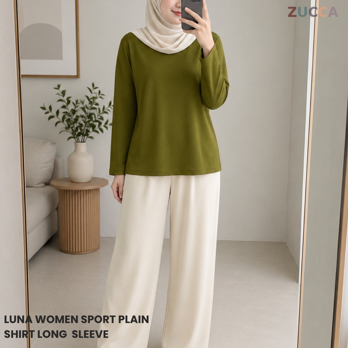 ZUCCA LUNA PLAIN SHIRT LENGAN PANJANG XS-6XL- MC1022
