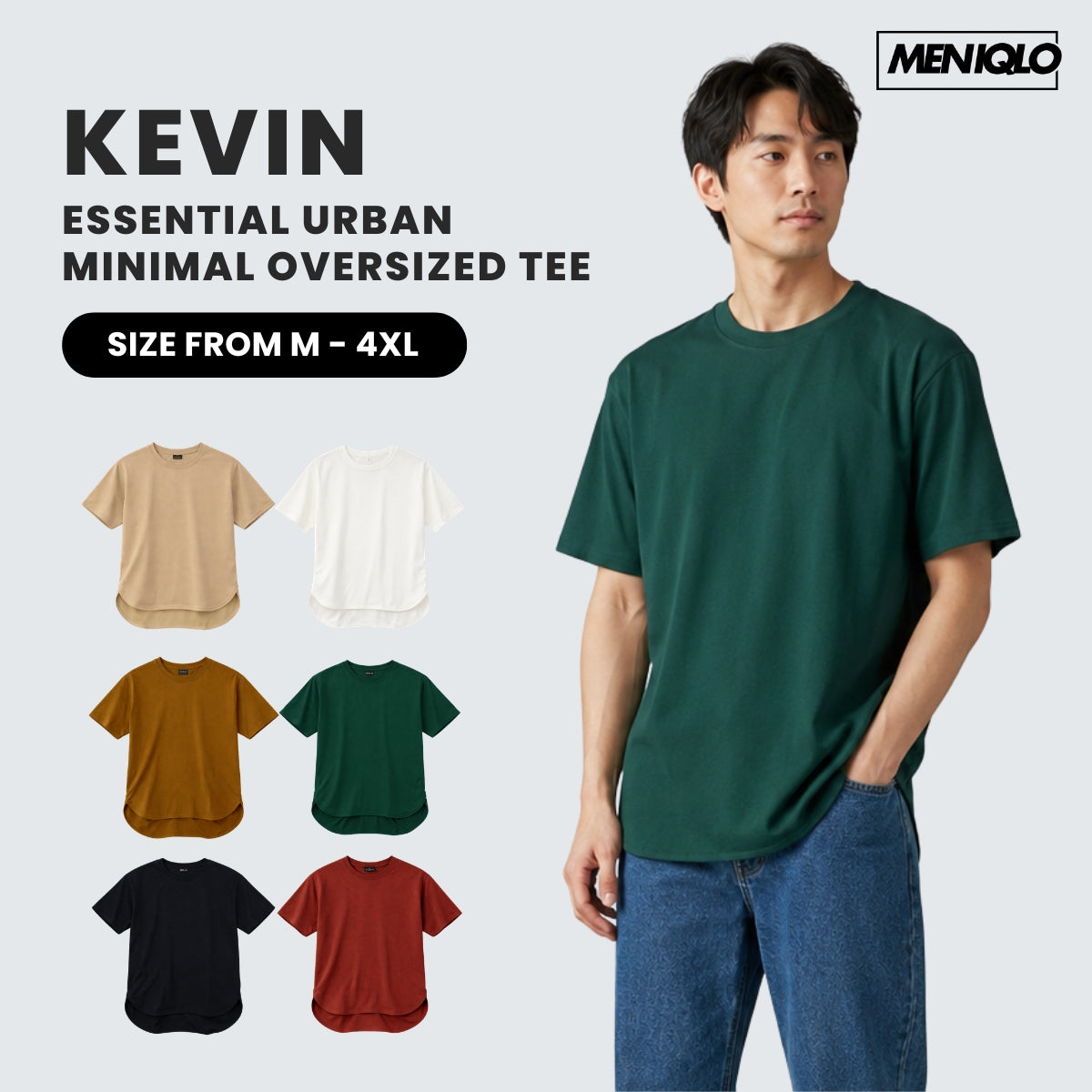 MENIQLO KEVIN ESSENTIAL URBAN MINIMAL OVERSIZED TEE - MC1025