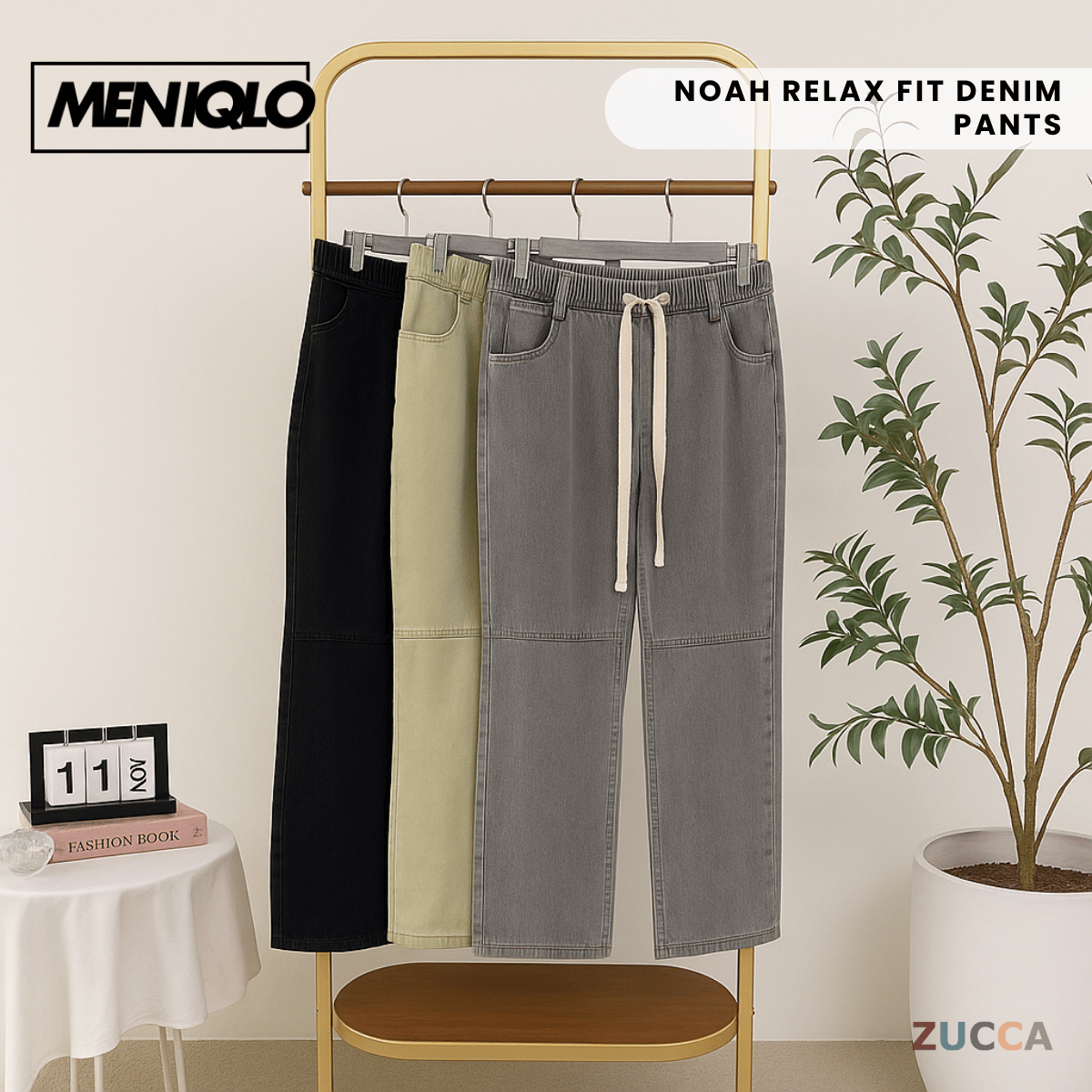 MENIQLO NOAH RELAXED FIT DENIM PANTS MCP2006
