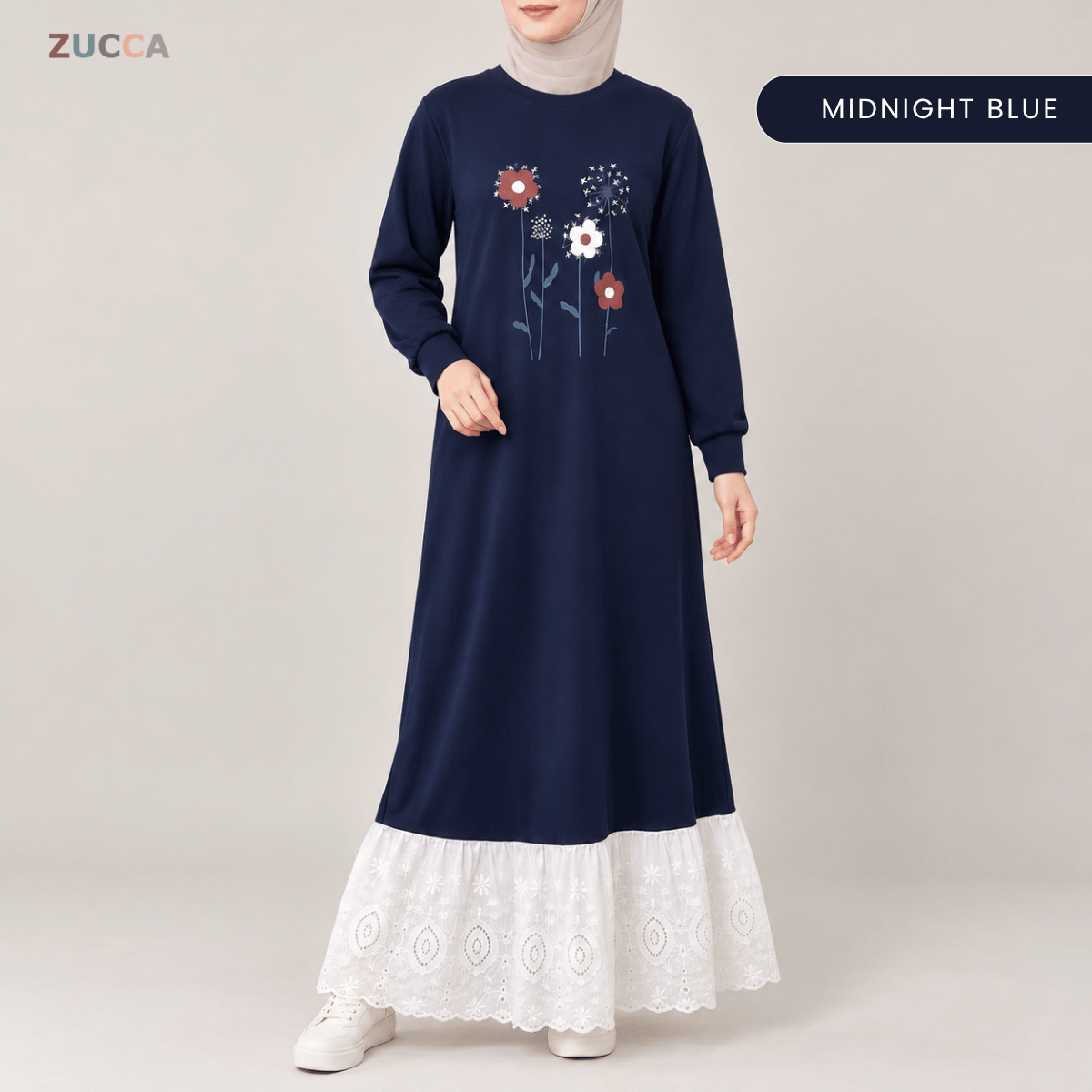 ZUCCA QASEH FLORAL LACE LONG SLEEVE MAXI DRESS - MA263