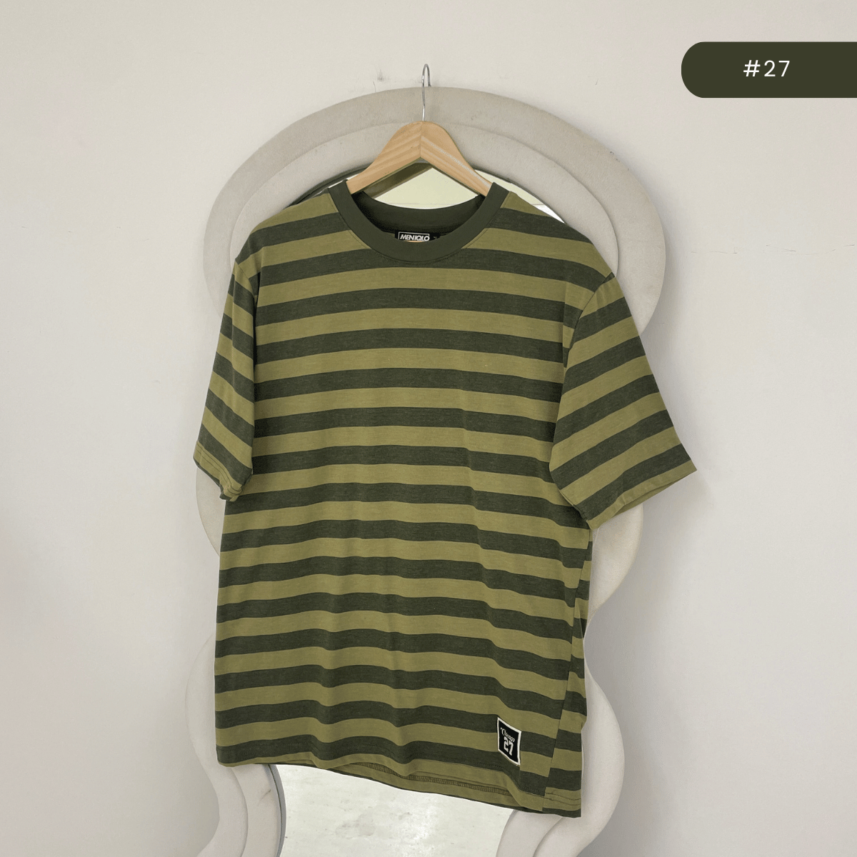 MENIQLO MARTIN OVERSIZED SHIRT STRIPE SHORT SLEEVE-MQ1004