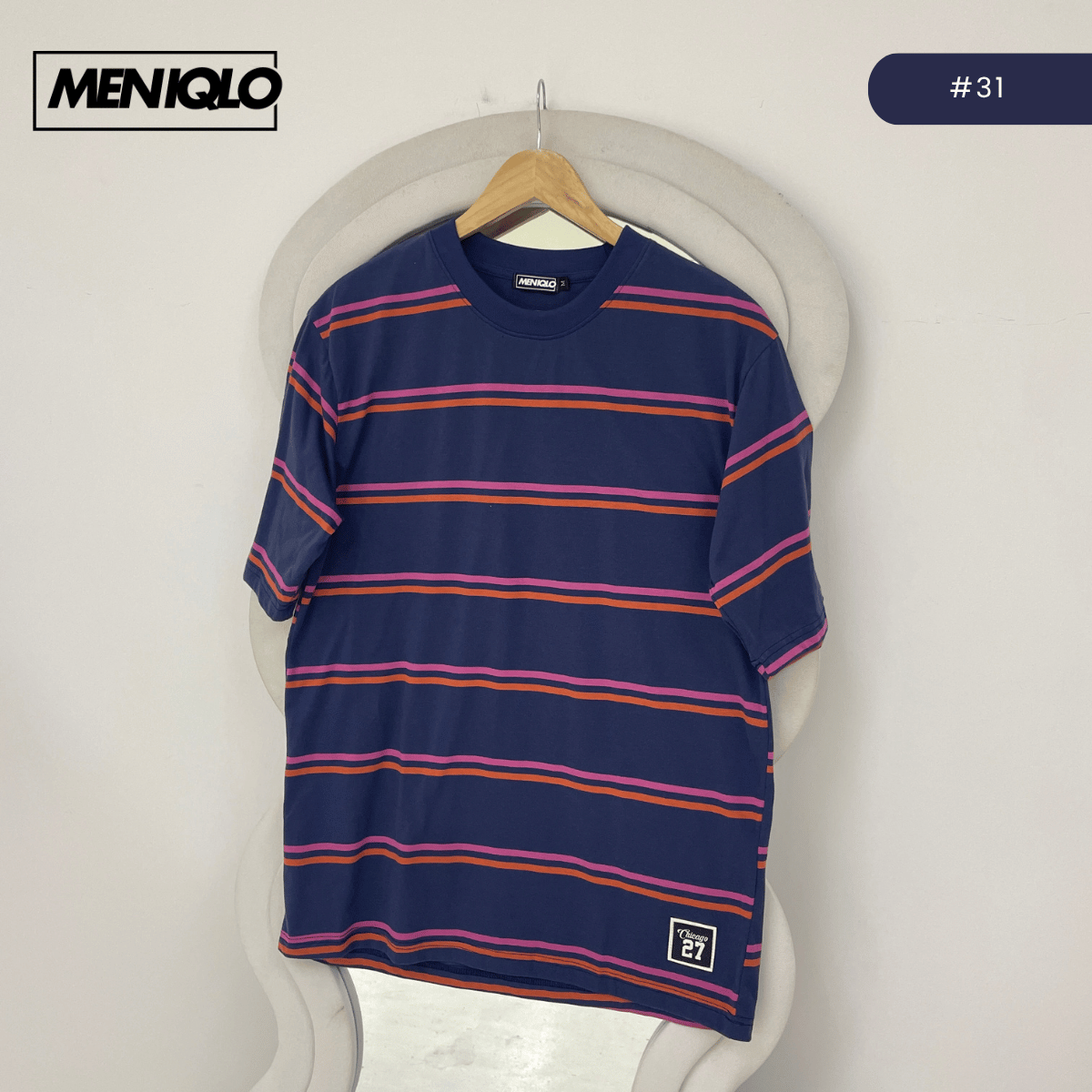 MENIQLO MARTIN OVERSIZED SHIRT STRIPE SHORT SLEEVE-MQ1004